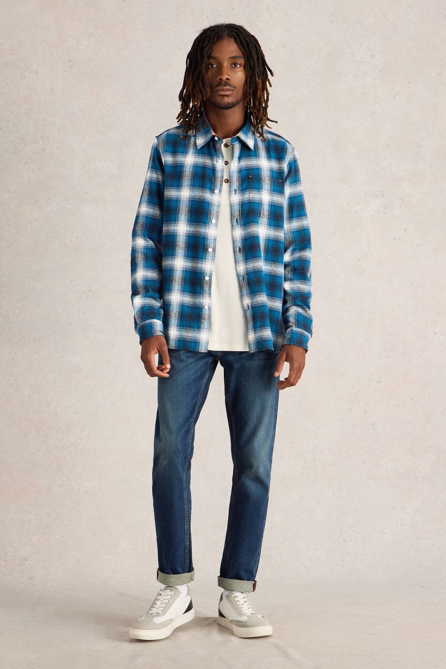 MOXLEY FLANNEL CHECK SHIRT BLUE MULTI 1
