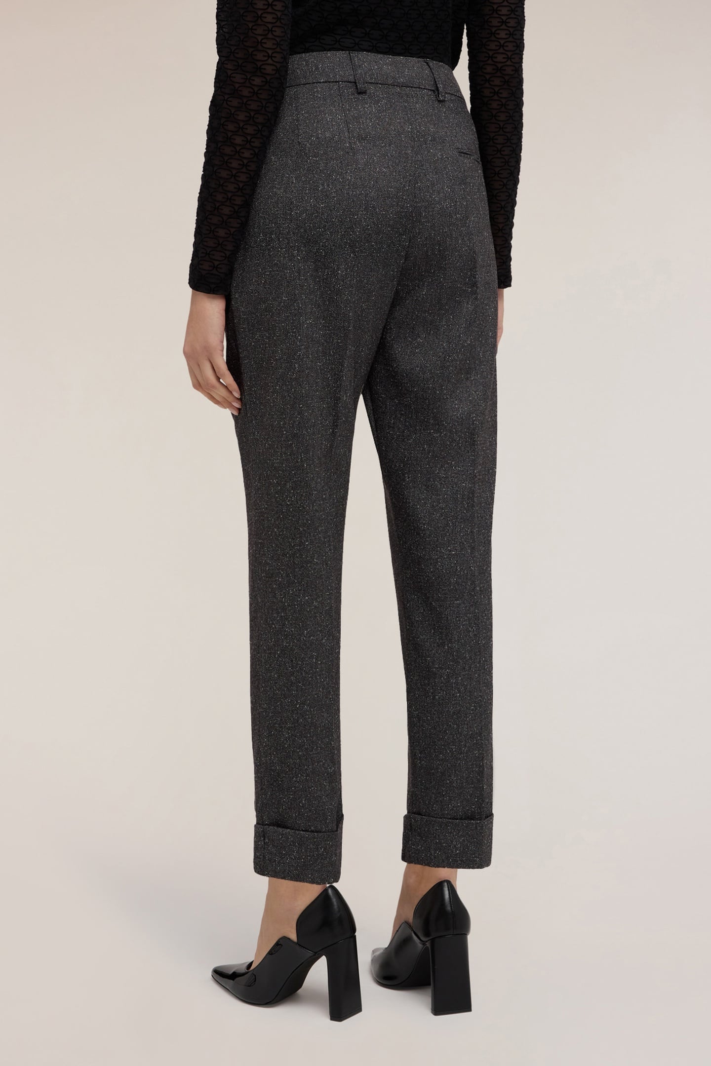 CUFFED TROUSERS IN YARN-DYED FABRIC GREY 3