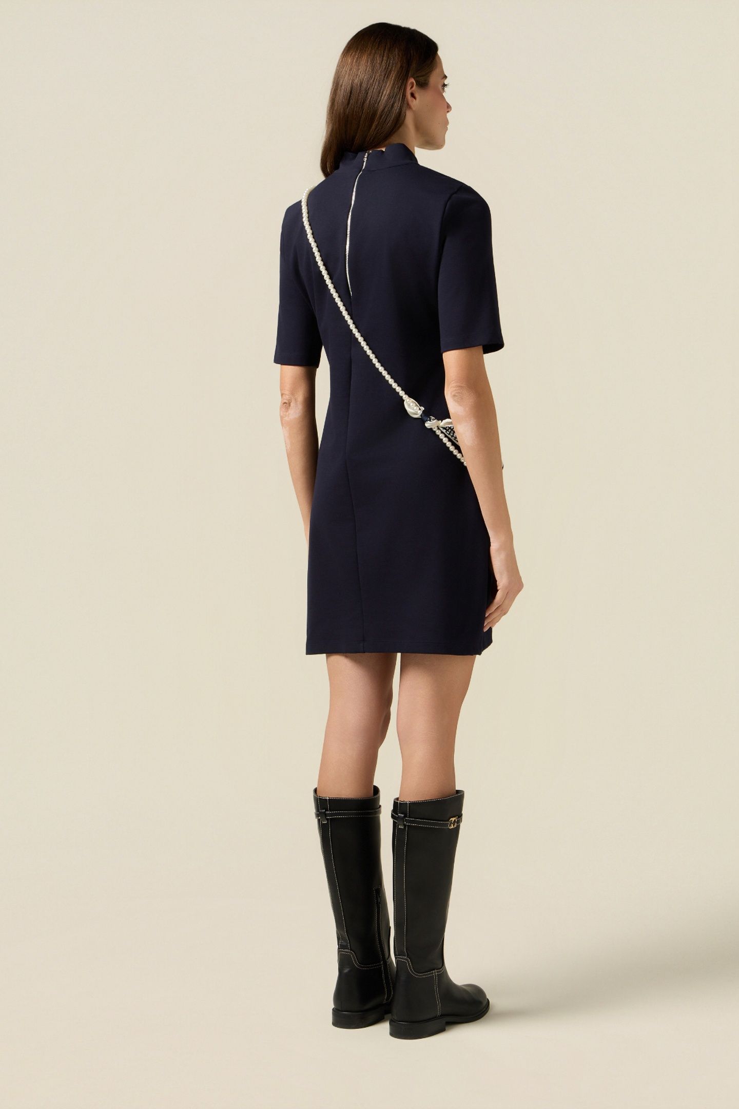 SHEATH DRESS WITH SCARF DETAIL BLUE 3