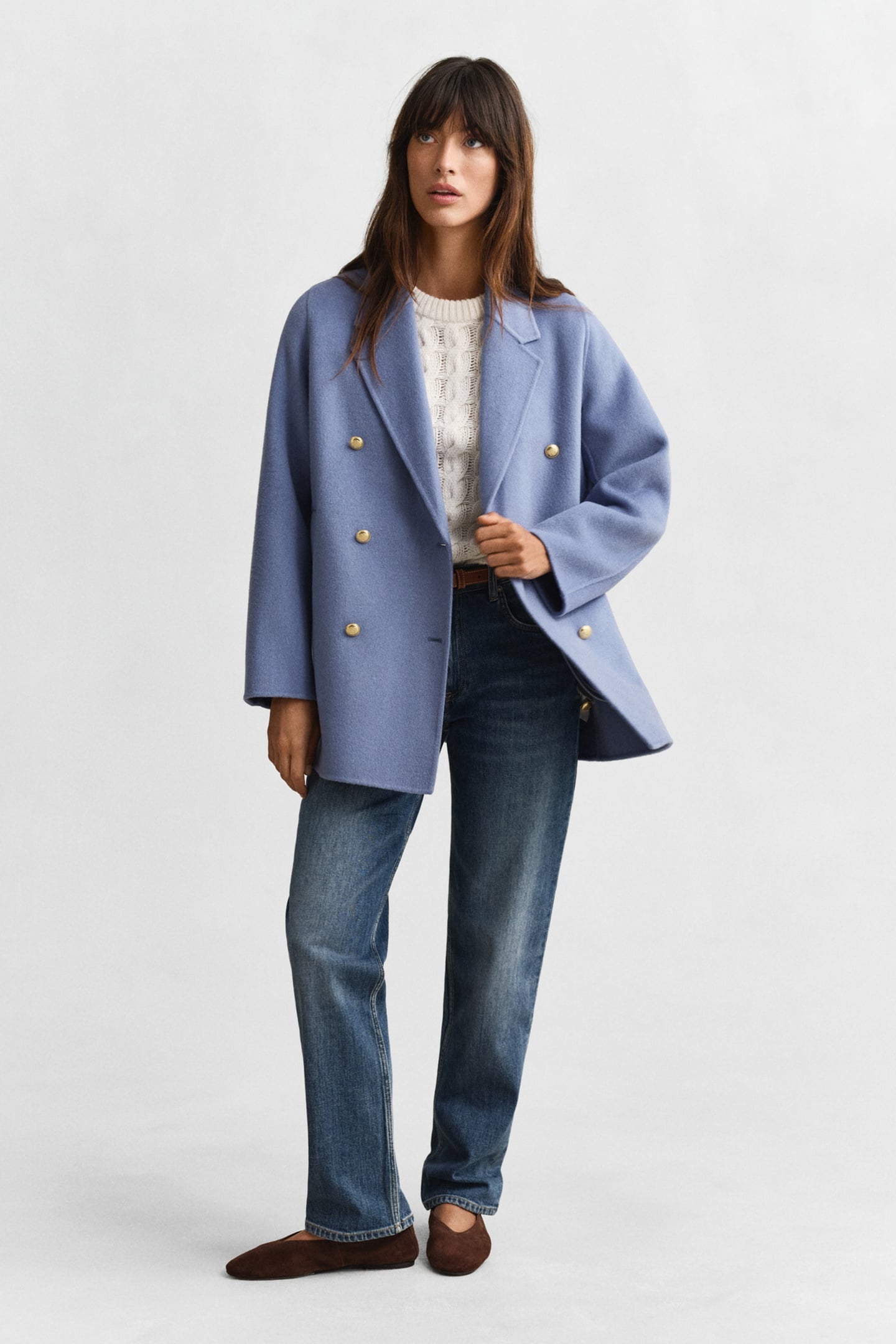 HANDSTITCHED PEACOAT FADED DENIM 1