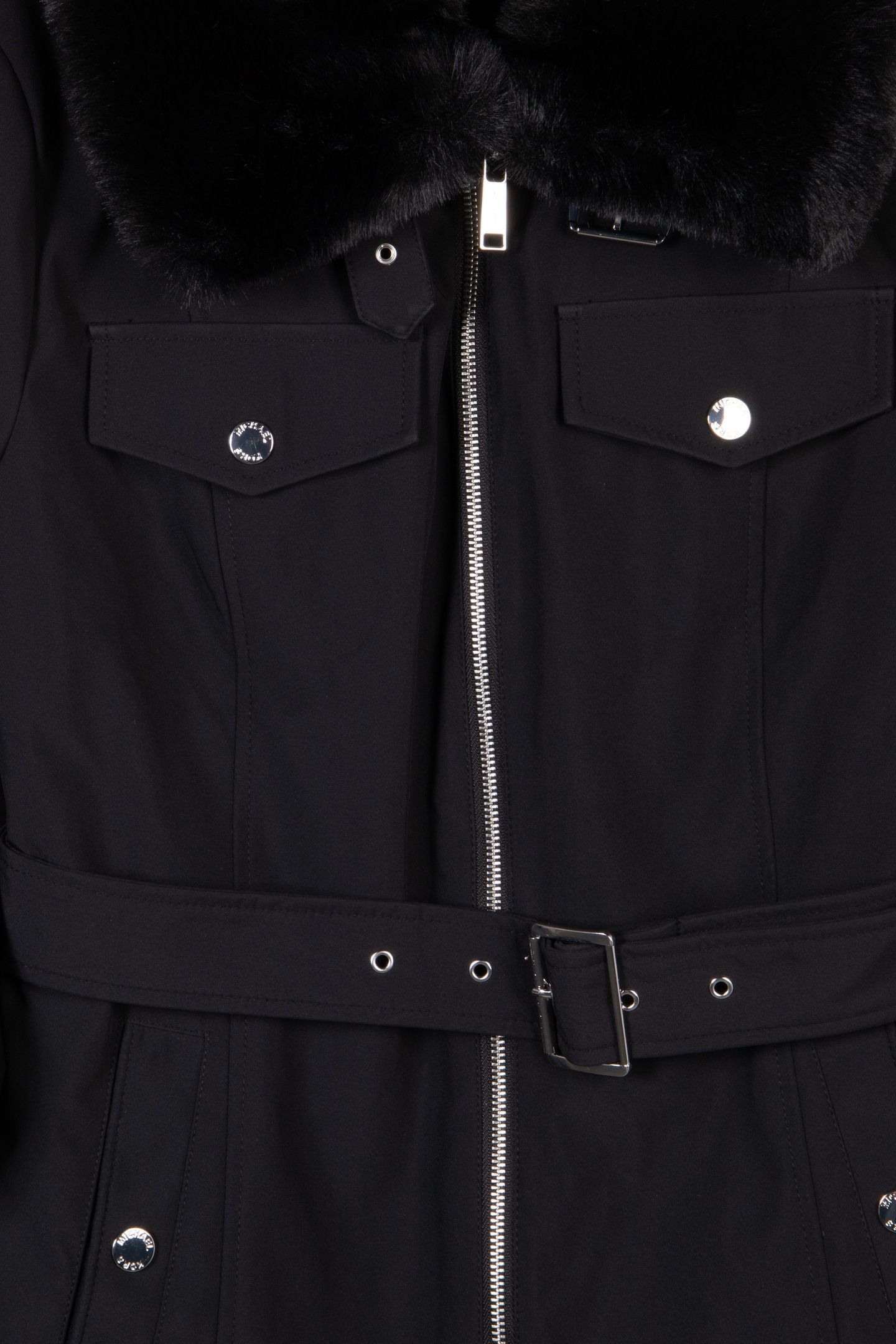 BELTED SOFTSHELL FAUX FUR BLACK 4
