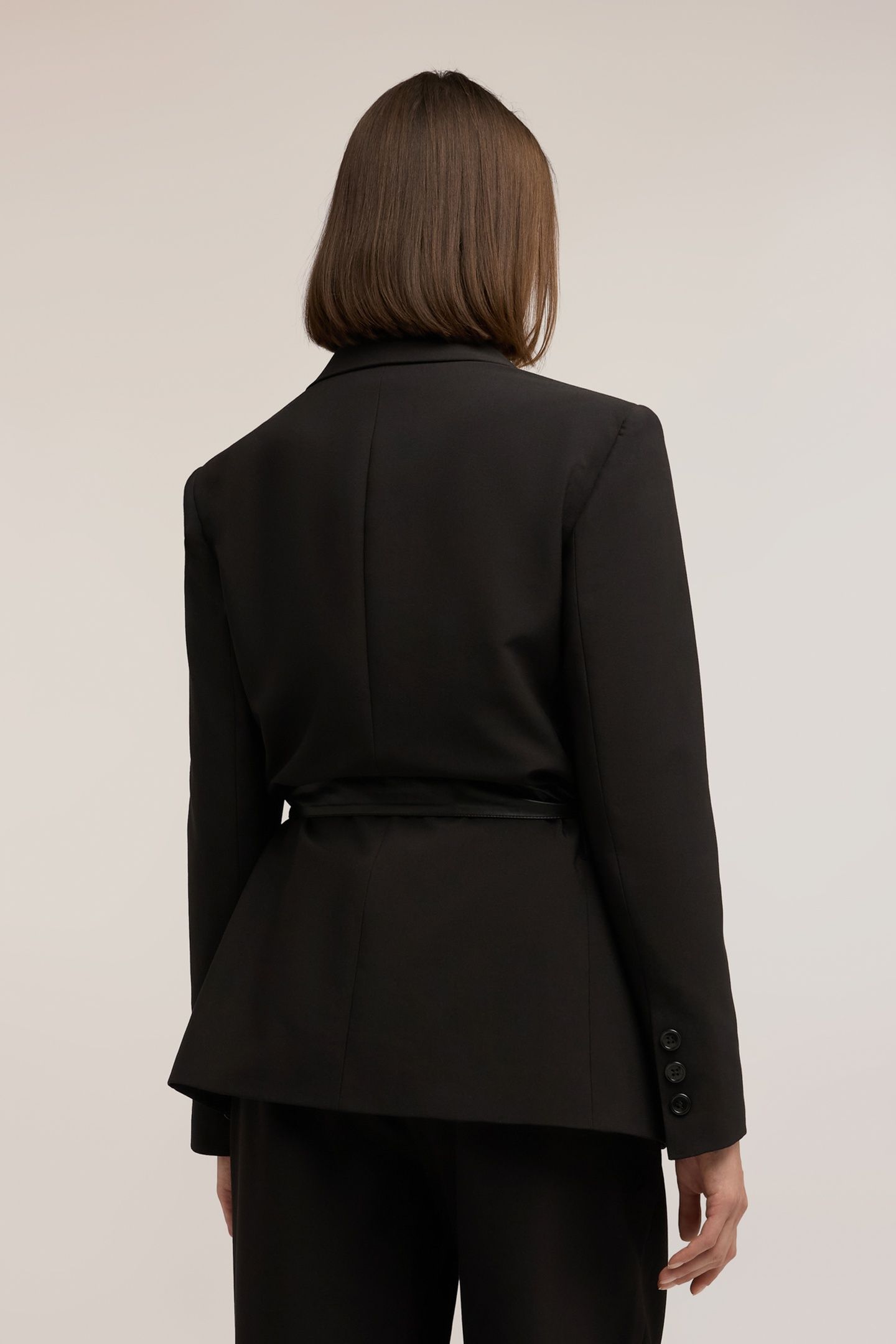 DOUBLE-BREASTED BLAZER WITH BELT BLACK 3