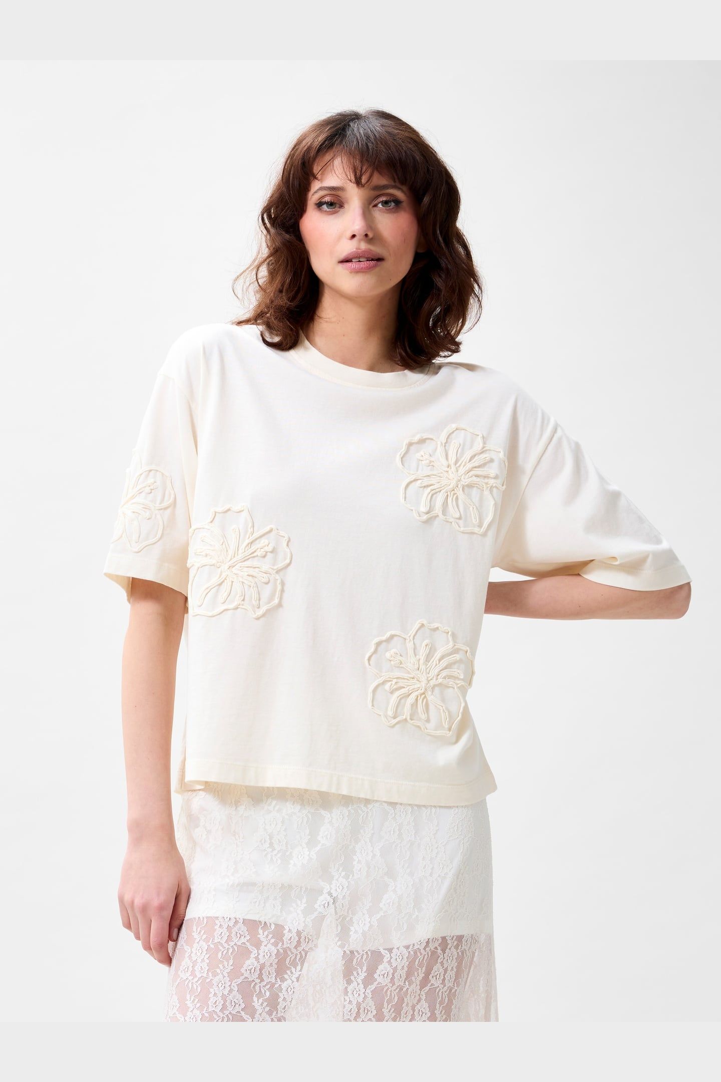 HIBISCUS TSHIRT EGRET 5