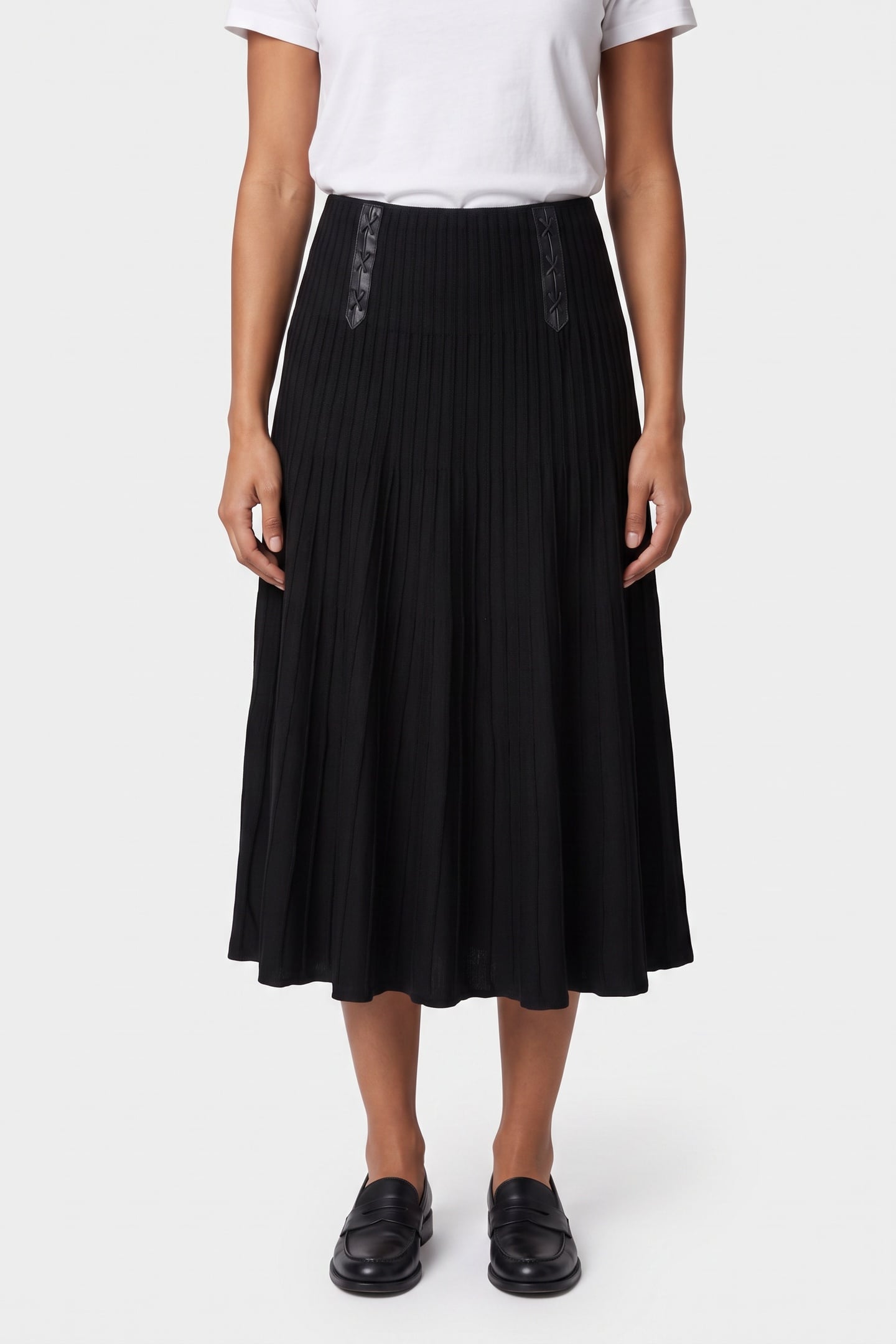 BONDAGE LACING WOOL SKIRT BLACK 1