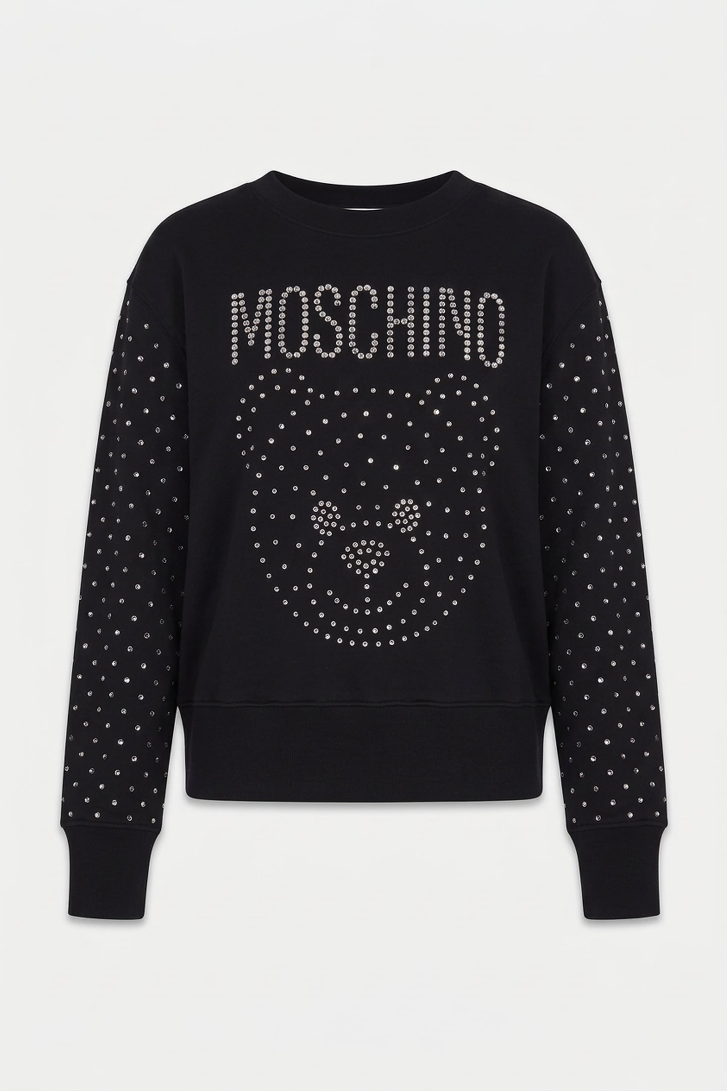 CRYSTAL TEDDY BEAR ORGANIC COTTON SWEATSHIRT BLACK 3