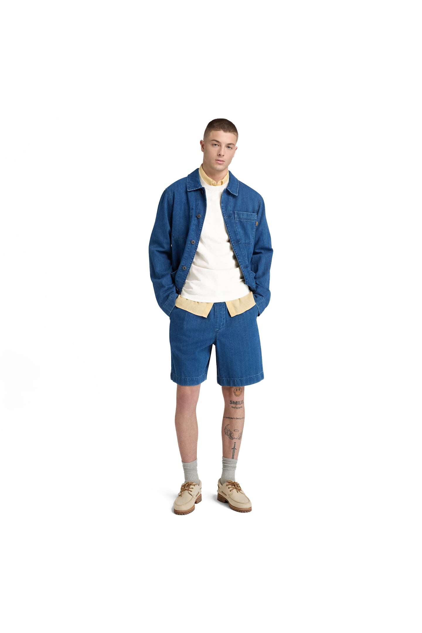 KEMPSHIRE HERRINGBONE DENIM CHORE JACKET MOODY BLUE WASH 5
