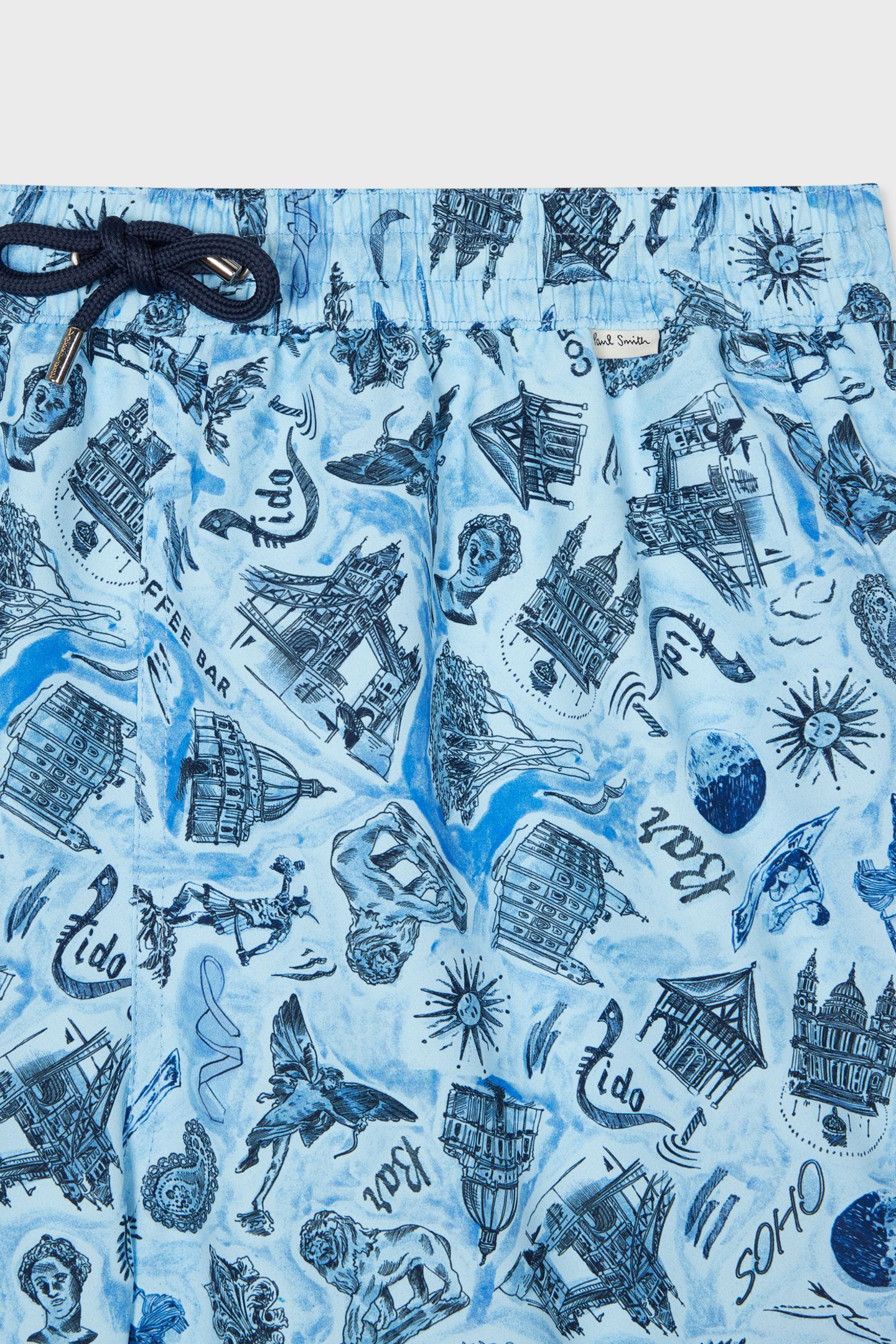 MEN SWIM SHORT CITY DITSY LIGHT BLUE 5