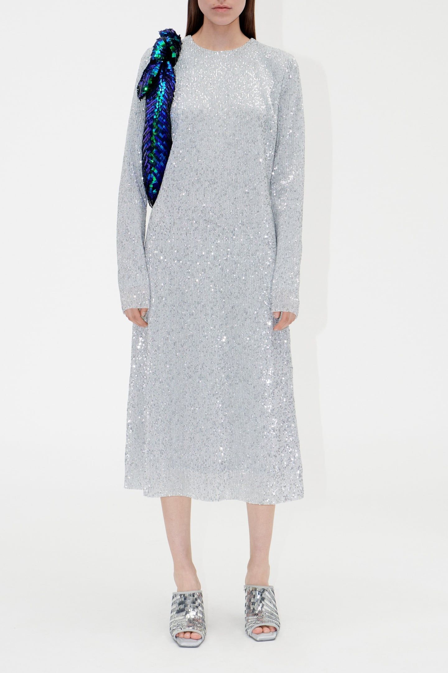CELSIA DRESS LONG SILVER 1