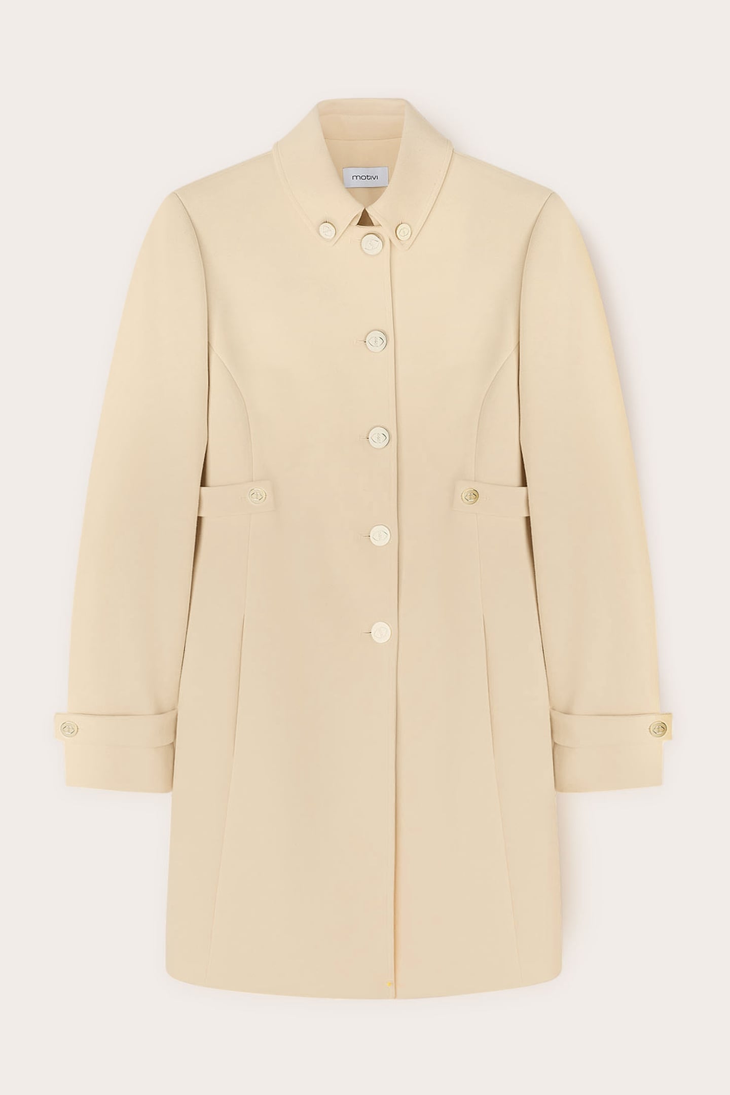 SINGLE-BREASTED VISCOSE BLEND COAT BEIGE 4