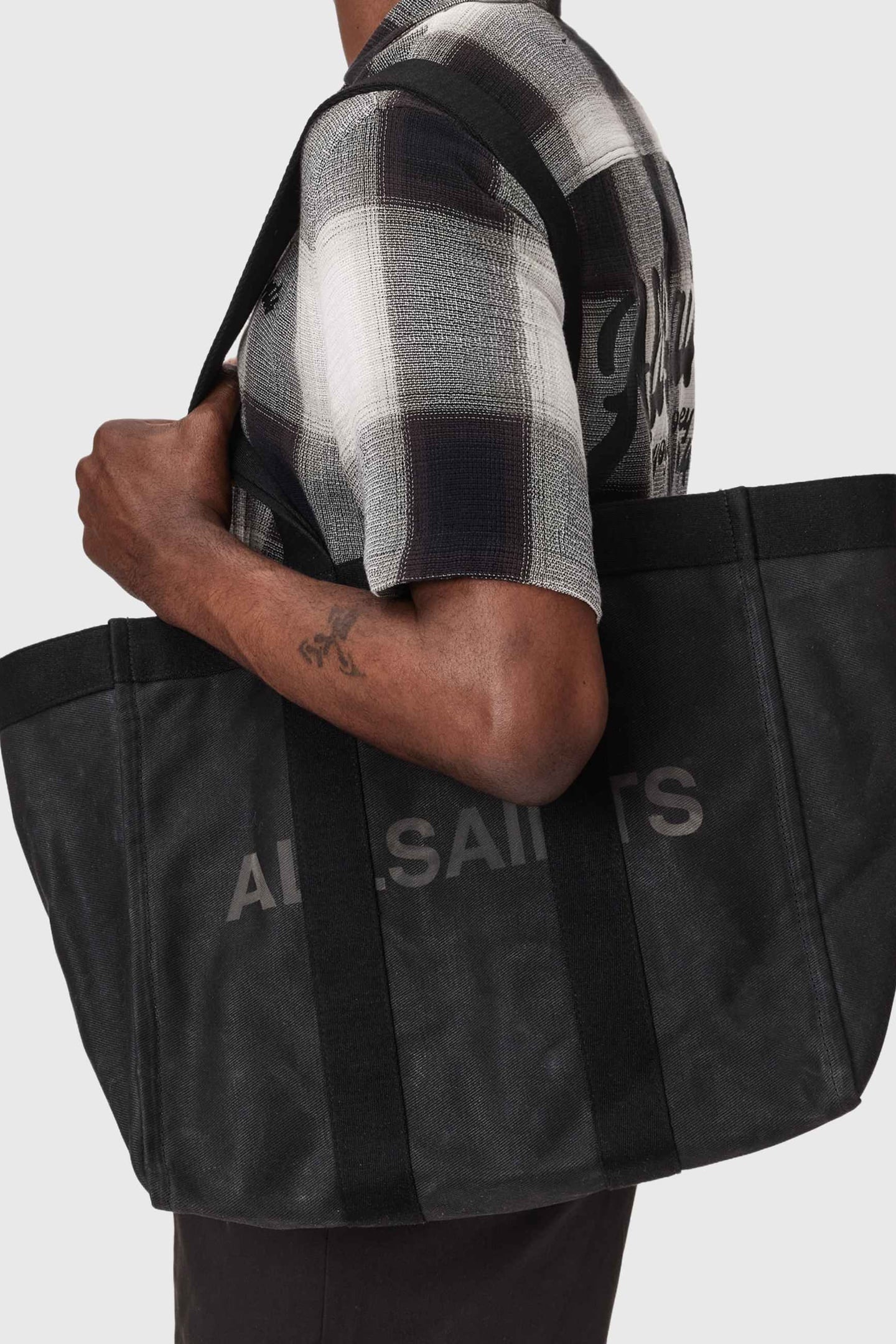 LAYO CANVAS TOTE WASHED BLACK 5
