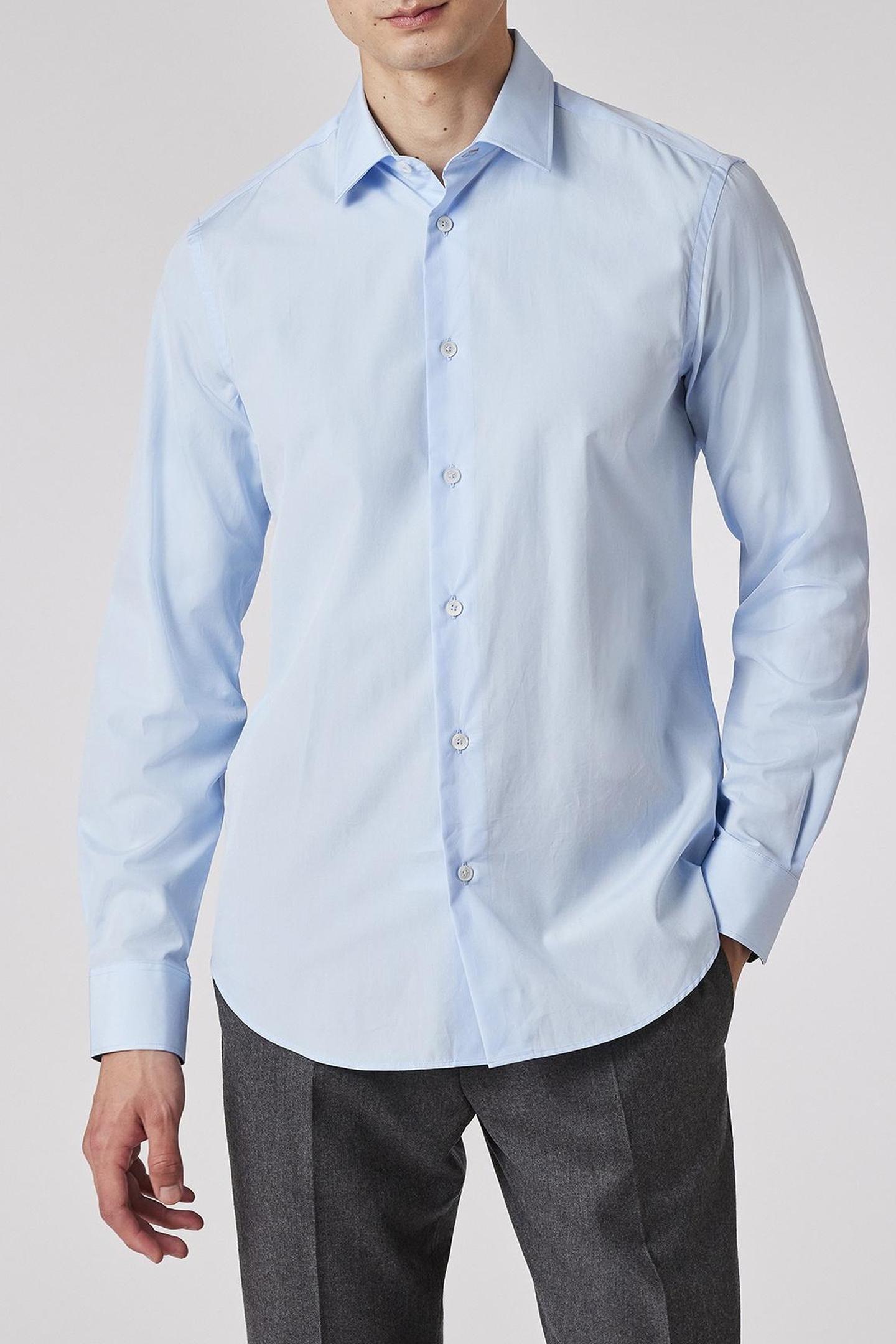 MENS S/C SLIM FIT SHIRT LIGHT BLUE 1