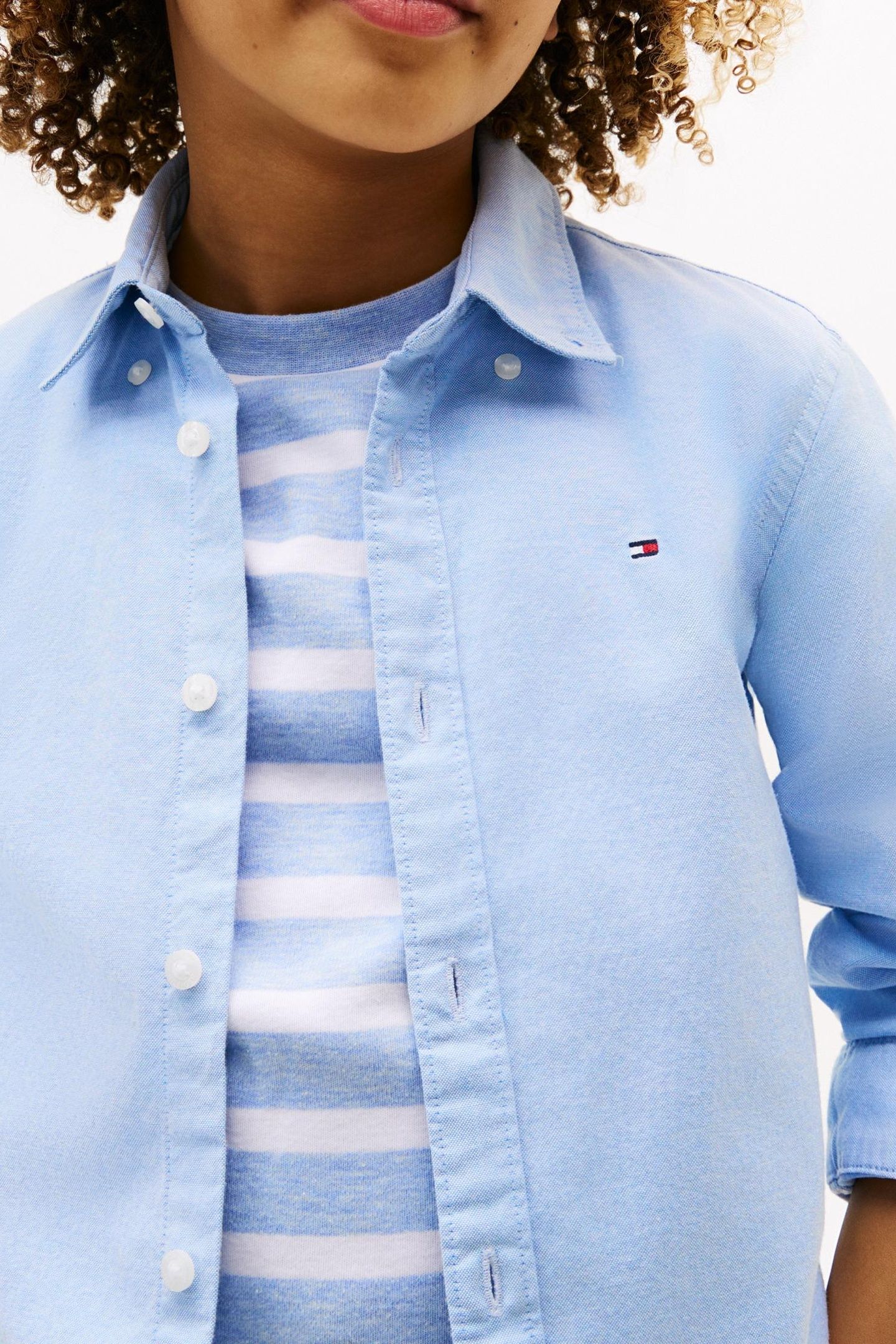 BOYS STRETCH OXFORD SHIRT CALM BLUE 8