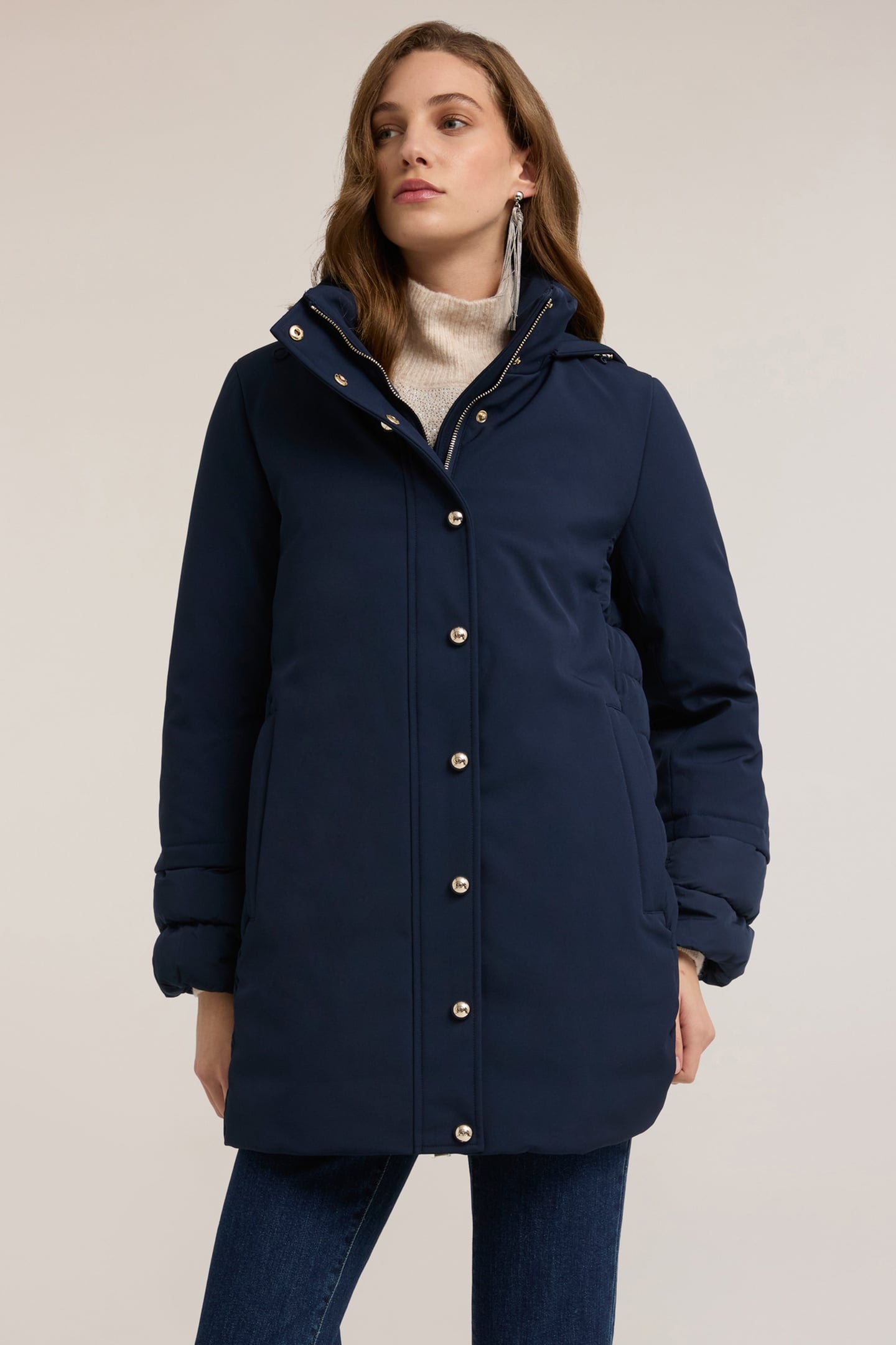 DOWN JACKET WITH REMOVABLE HOOD BLUE 2