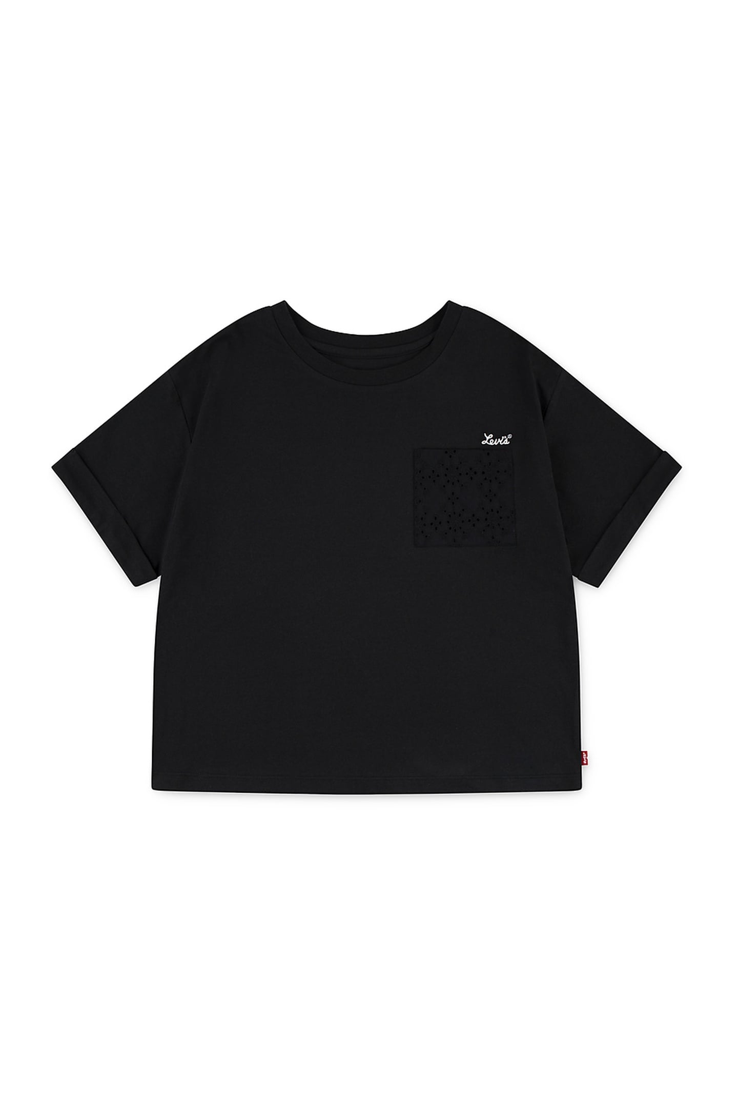 GIRLS ROLL CUFF MEET AND GREET TEE BLACK 1