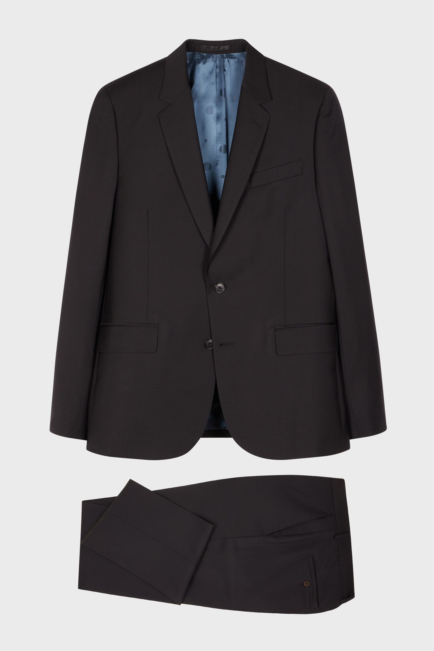 MENS TAILORED FIT 2 BUTTON SUIT BLACK 1