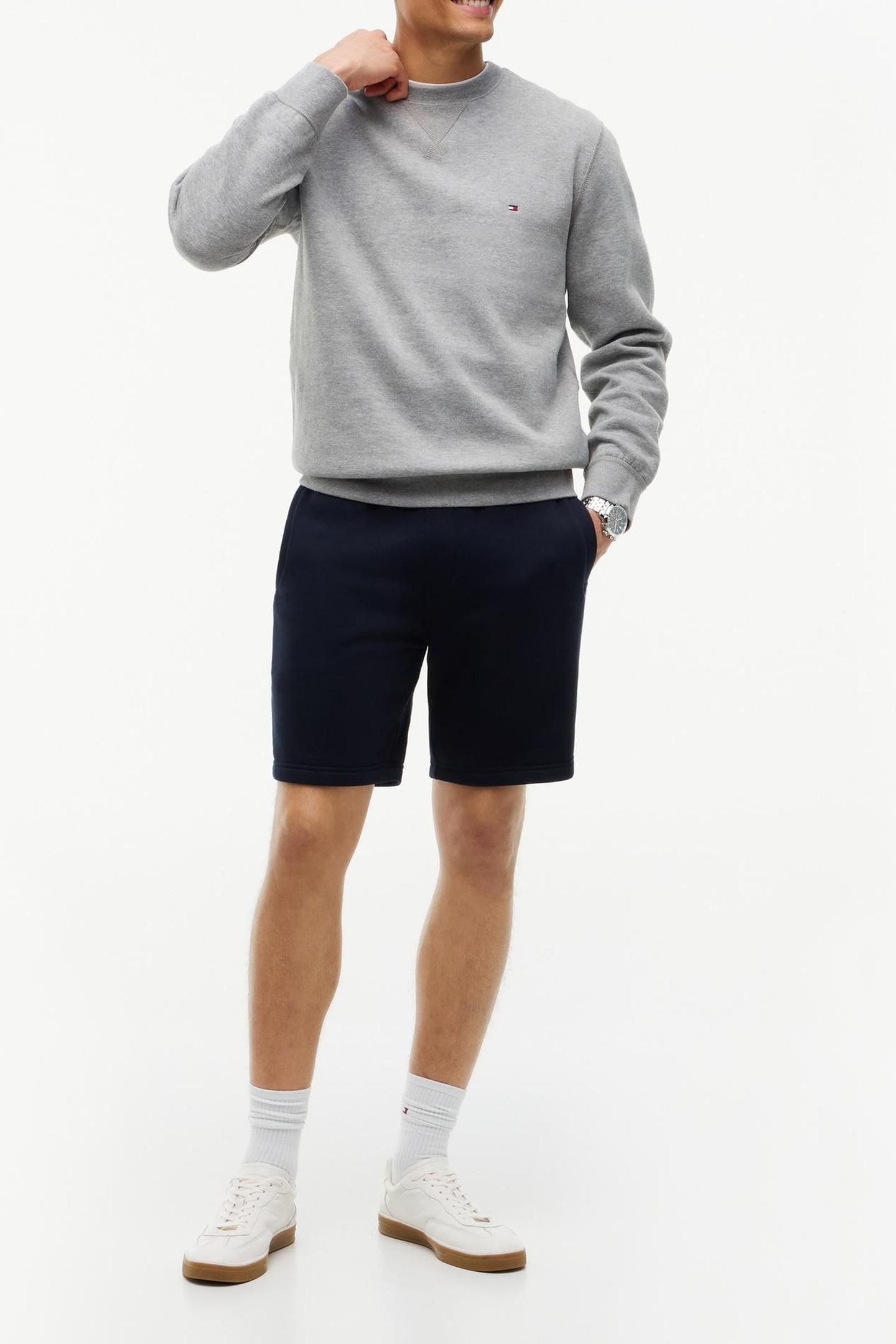 ESSENTIAL FLEECE CREW MEDIUM GREY HEATHER 3