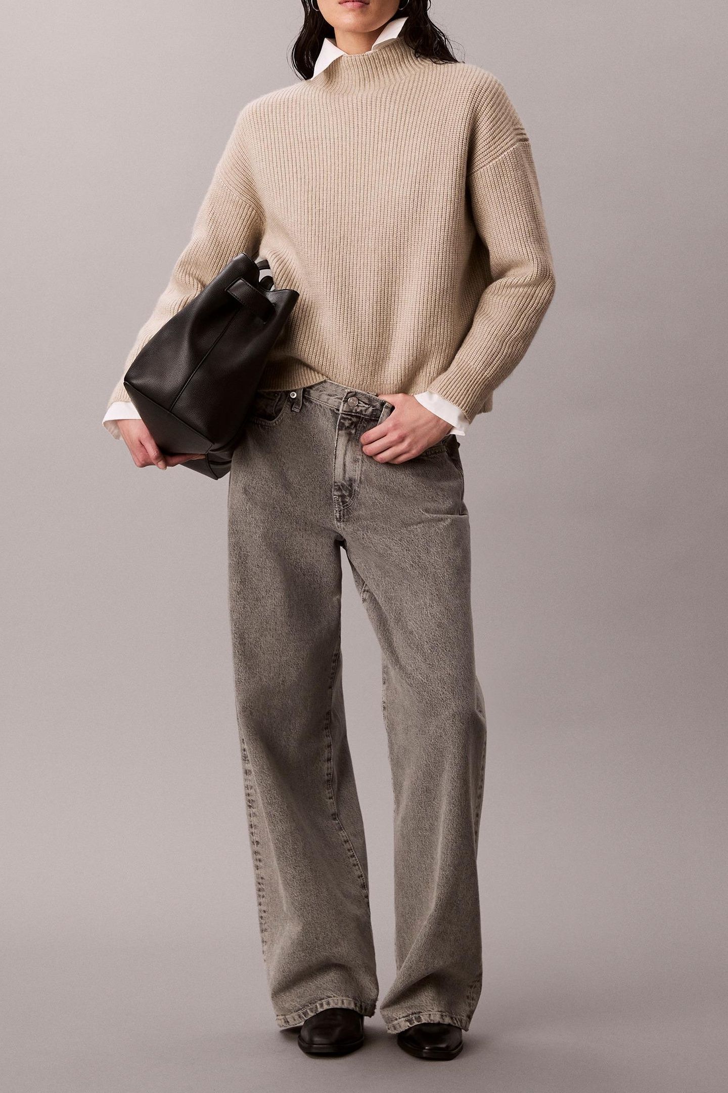 WOOLEN STITCH T-NECK ISLAND FOSSIL 3