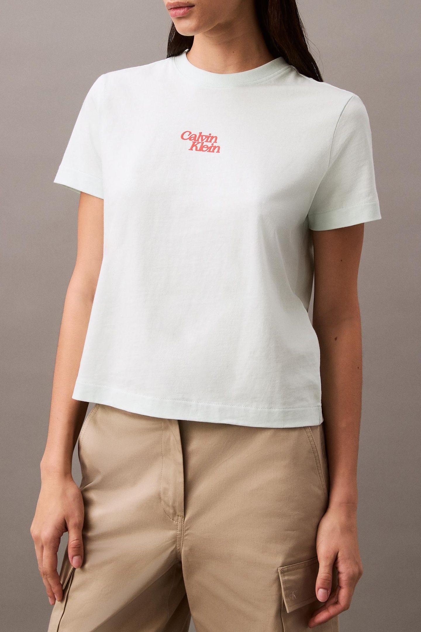 SS FLOCKED LOGO COTTON TEE MINT JULEP 1
