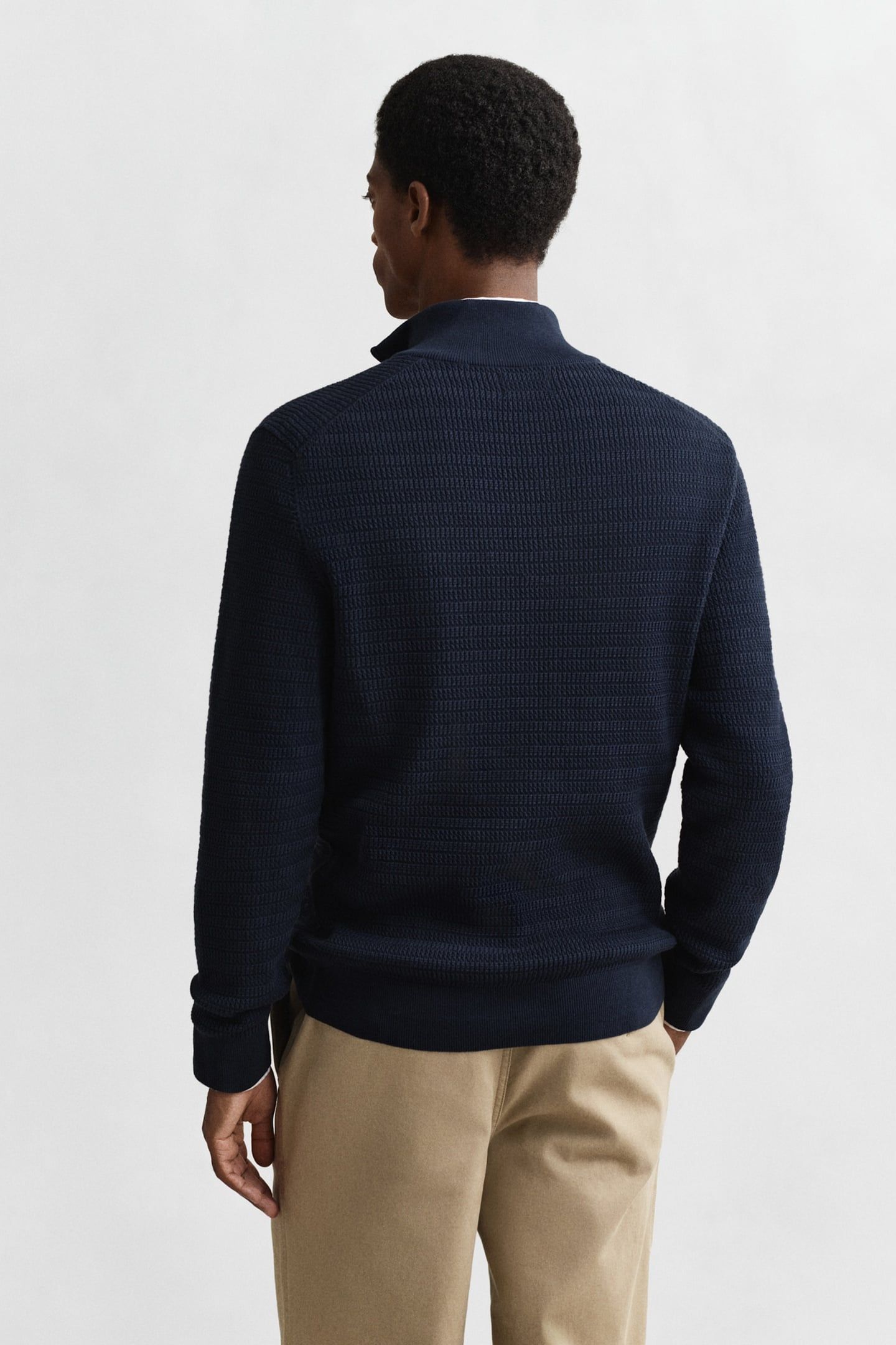 MINI CABLE HALF ZIP EVENING BLUE 2