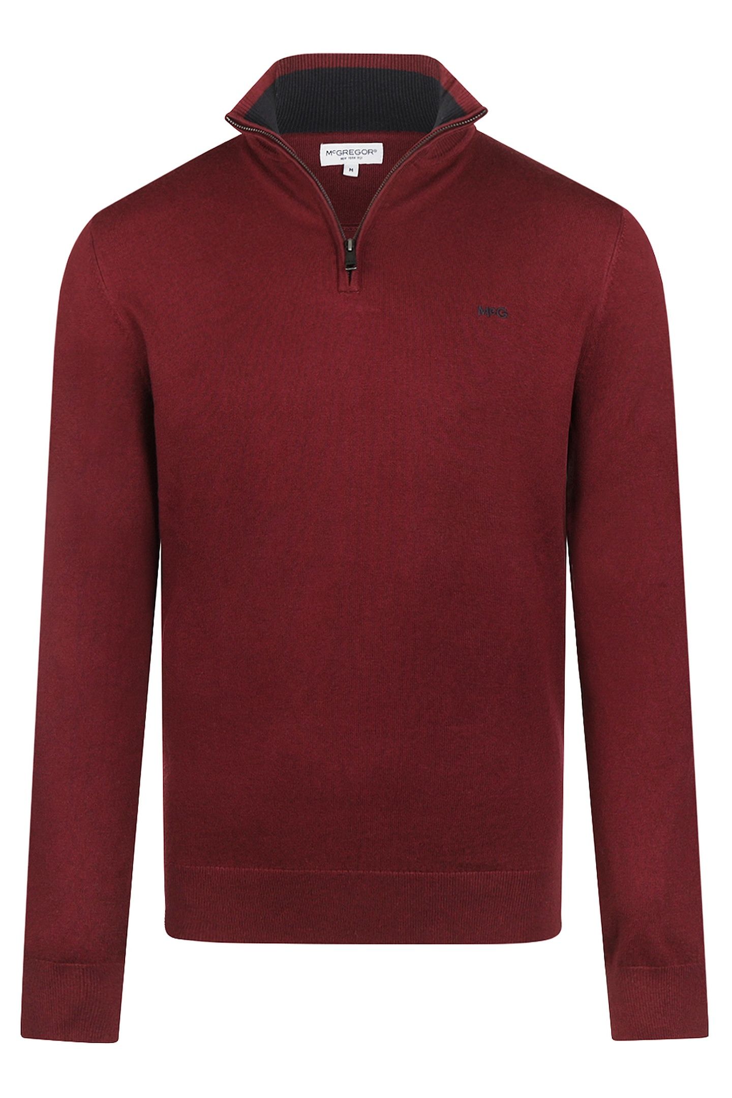 ZIP MOCK SWEATER BURGUNDY 1