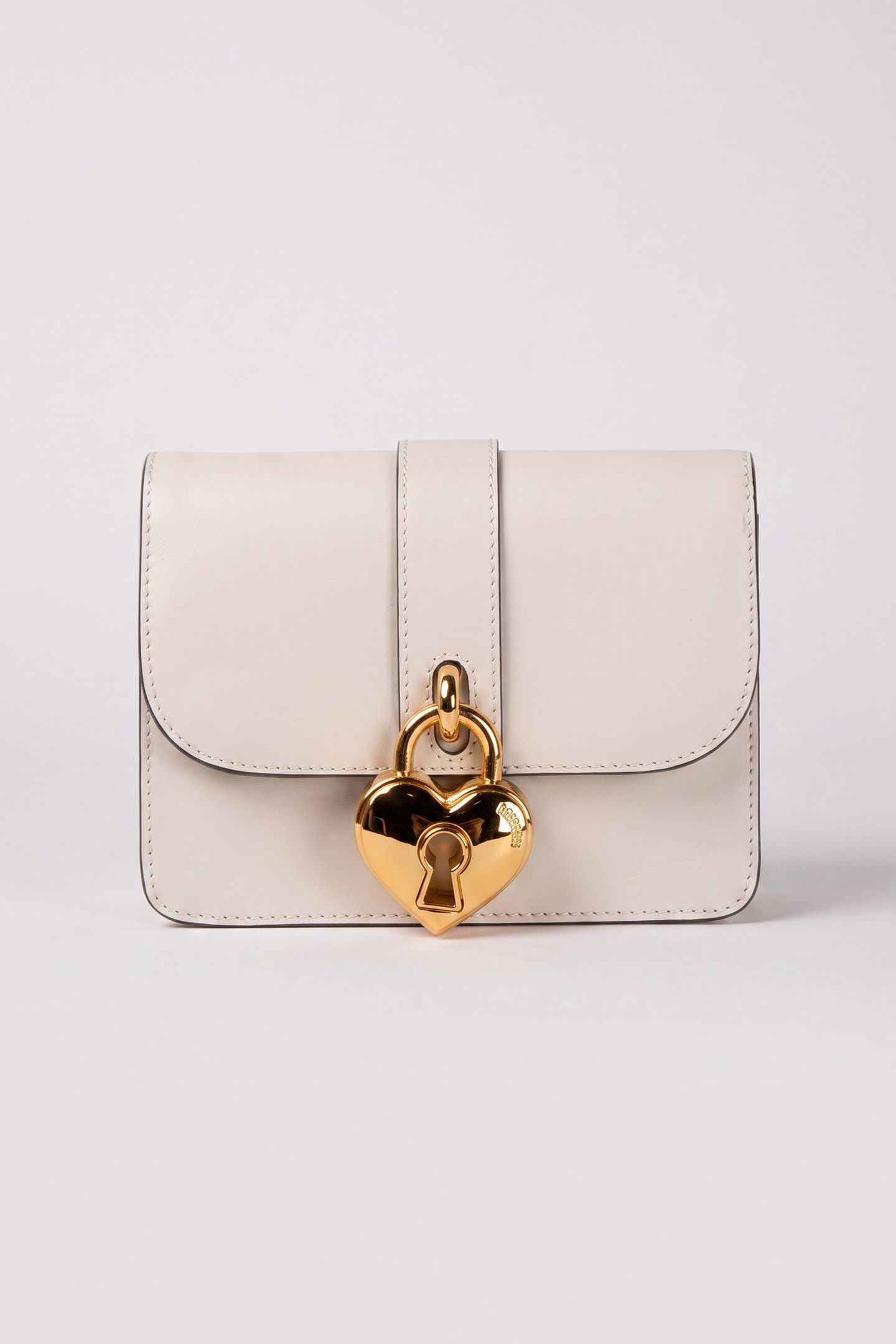 HEART LOCK CALFSKIN SHOULDER BAG WHITE 2