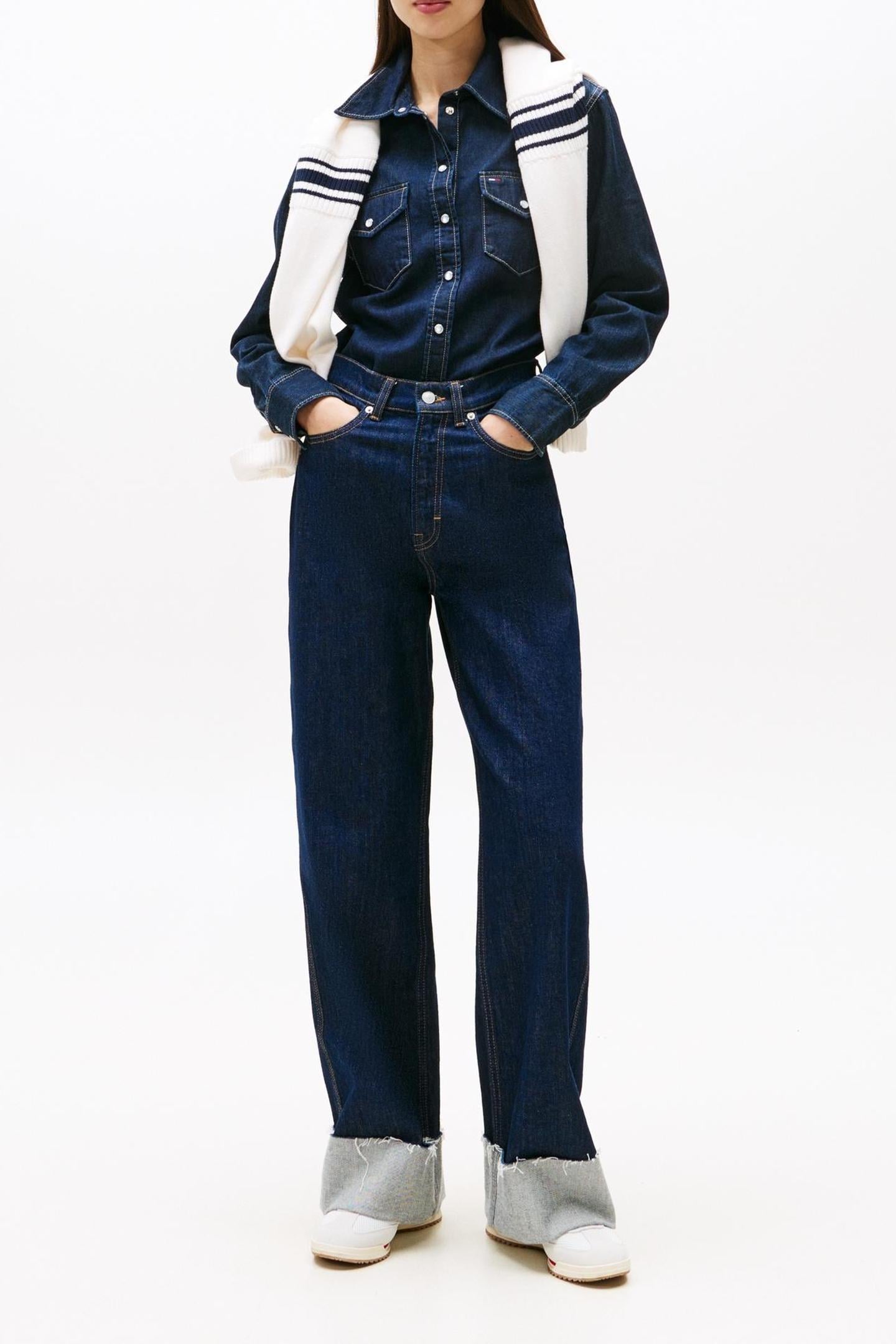 CLAIRE HIGH RISE WIDE TURN UP DENIM DARK 3