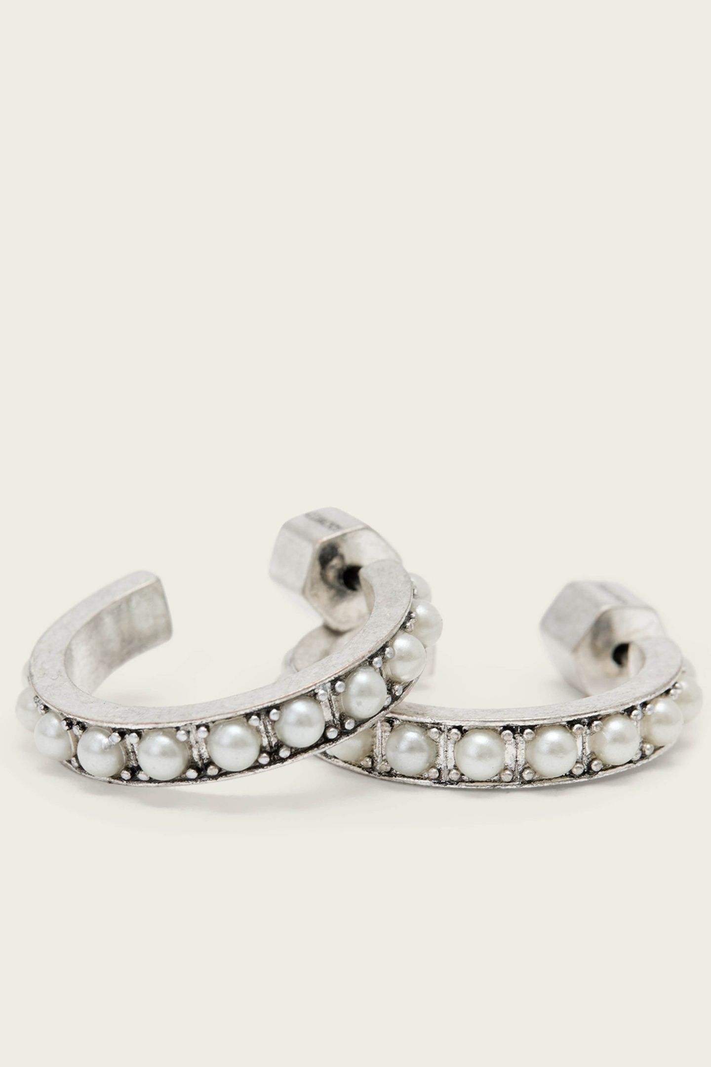 NELLIE LRG HOOP WARM SILVER 2