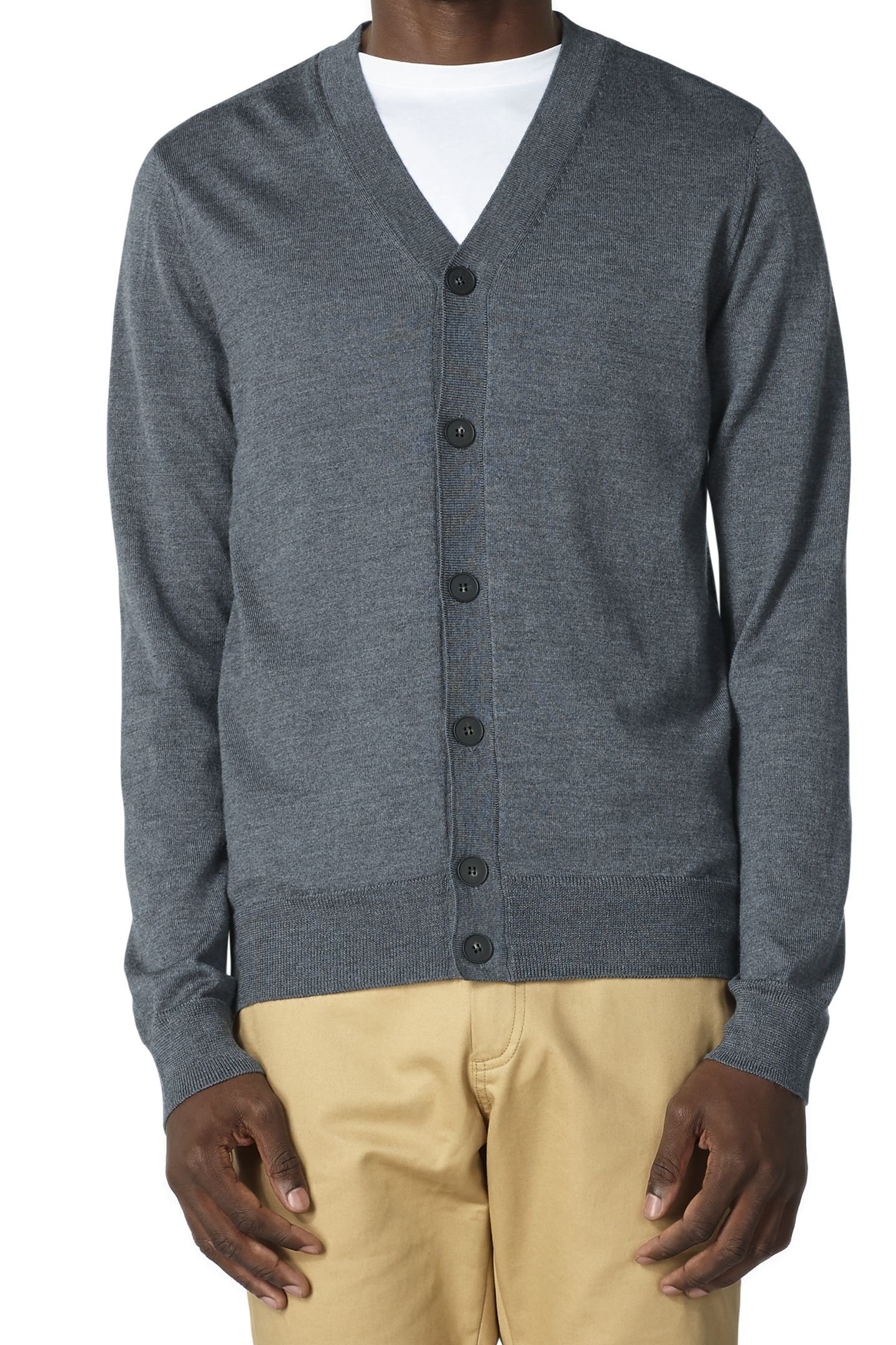 UNISEX CARDIGAN SAMUEL HEATHERED CHARCOAL 1