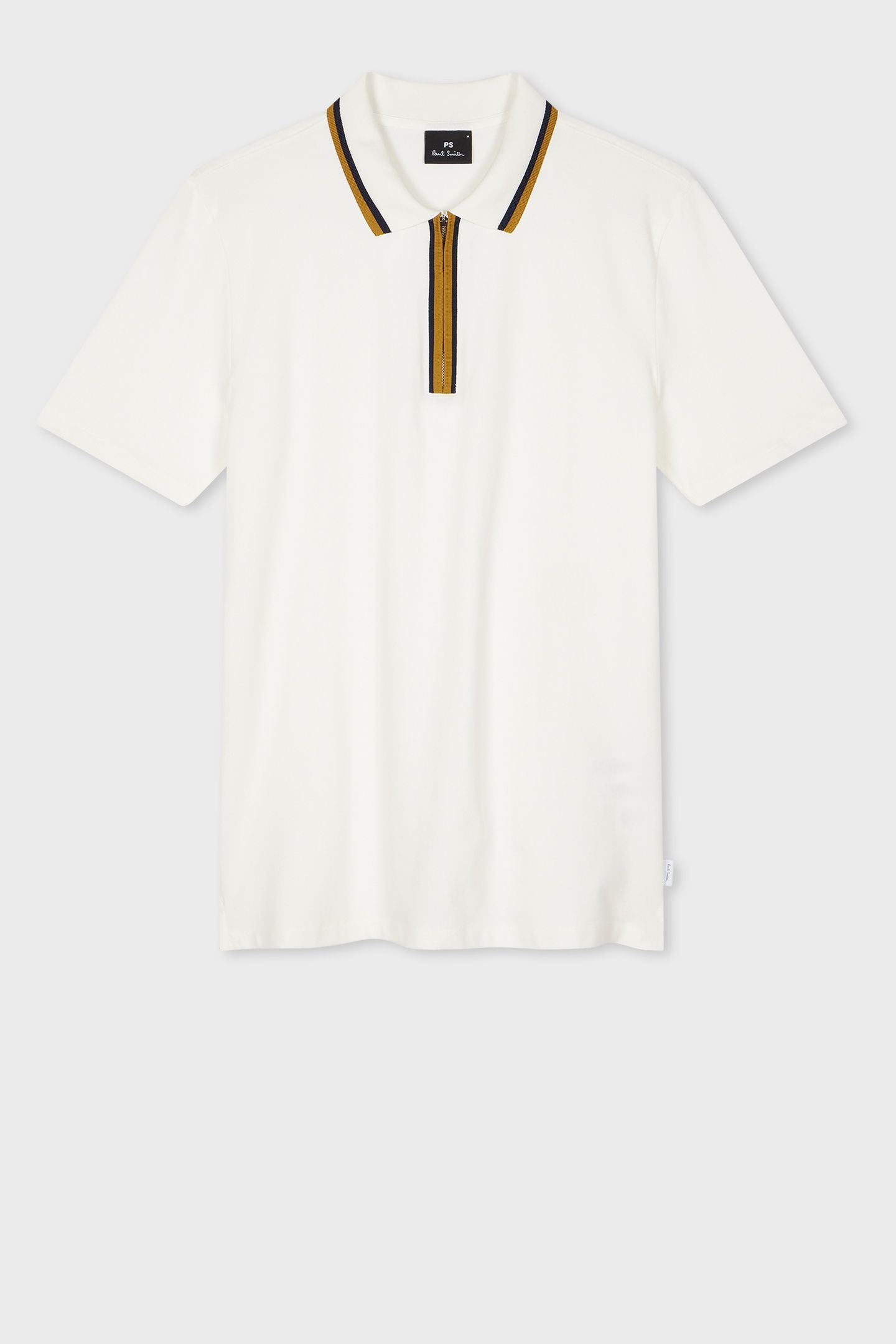 MENS REG FIT HALF ZIP POLO OFF WHITE 4