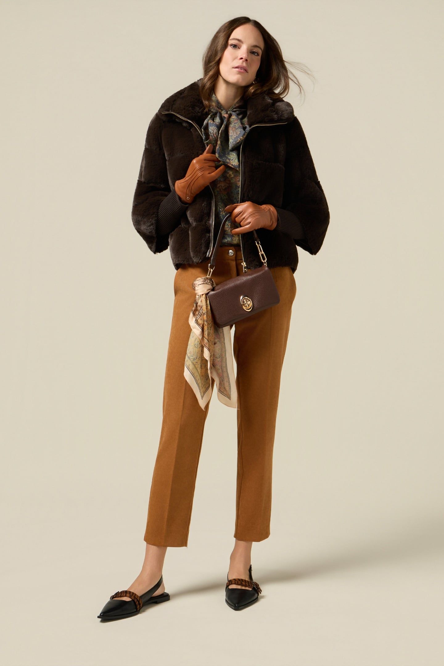 FUZZY FABRIC JACKET BROWN 2