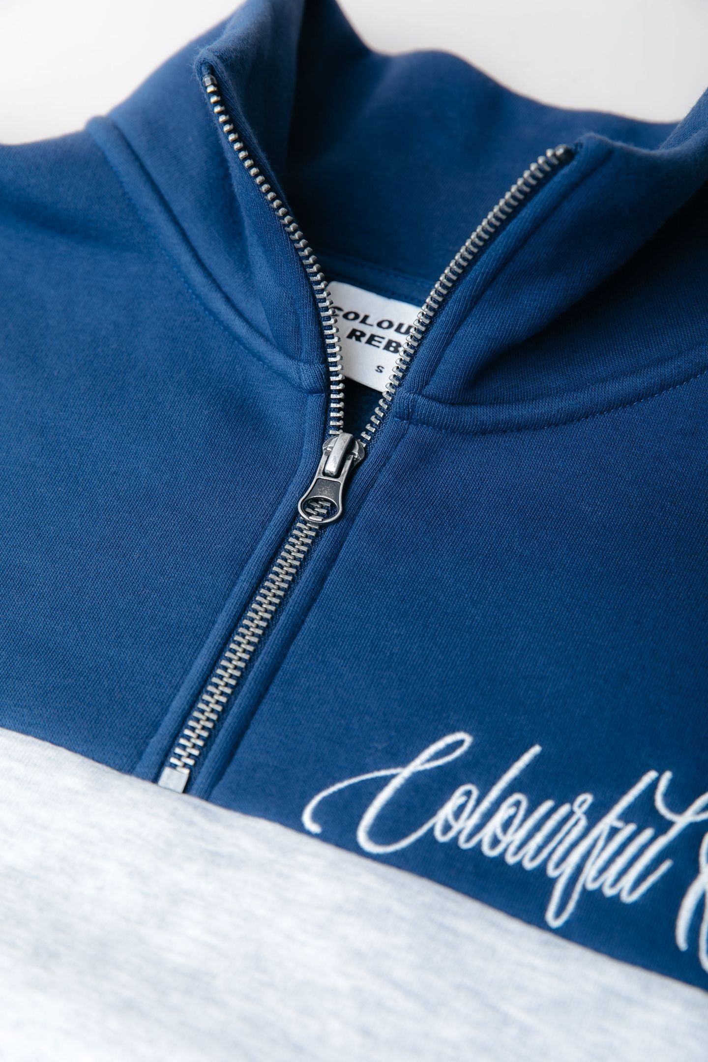 COLOURBLOCK ZIP SWEAT DEEP COBALT 3