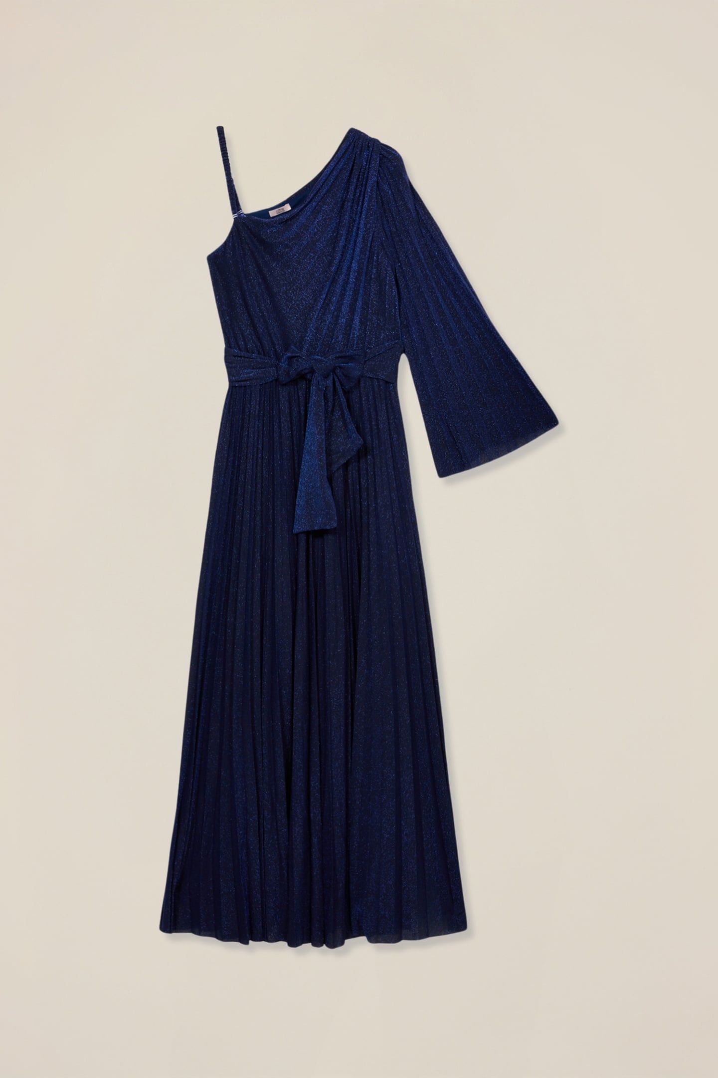 ONE-SHOULDER DRESS IN LUREX JERSEY BLUE 3