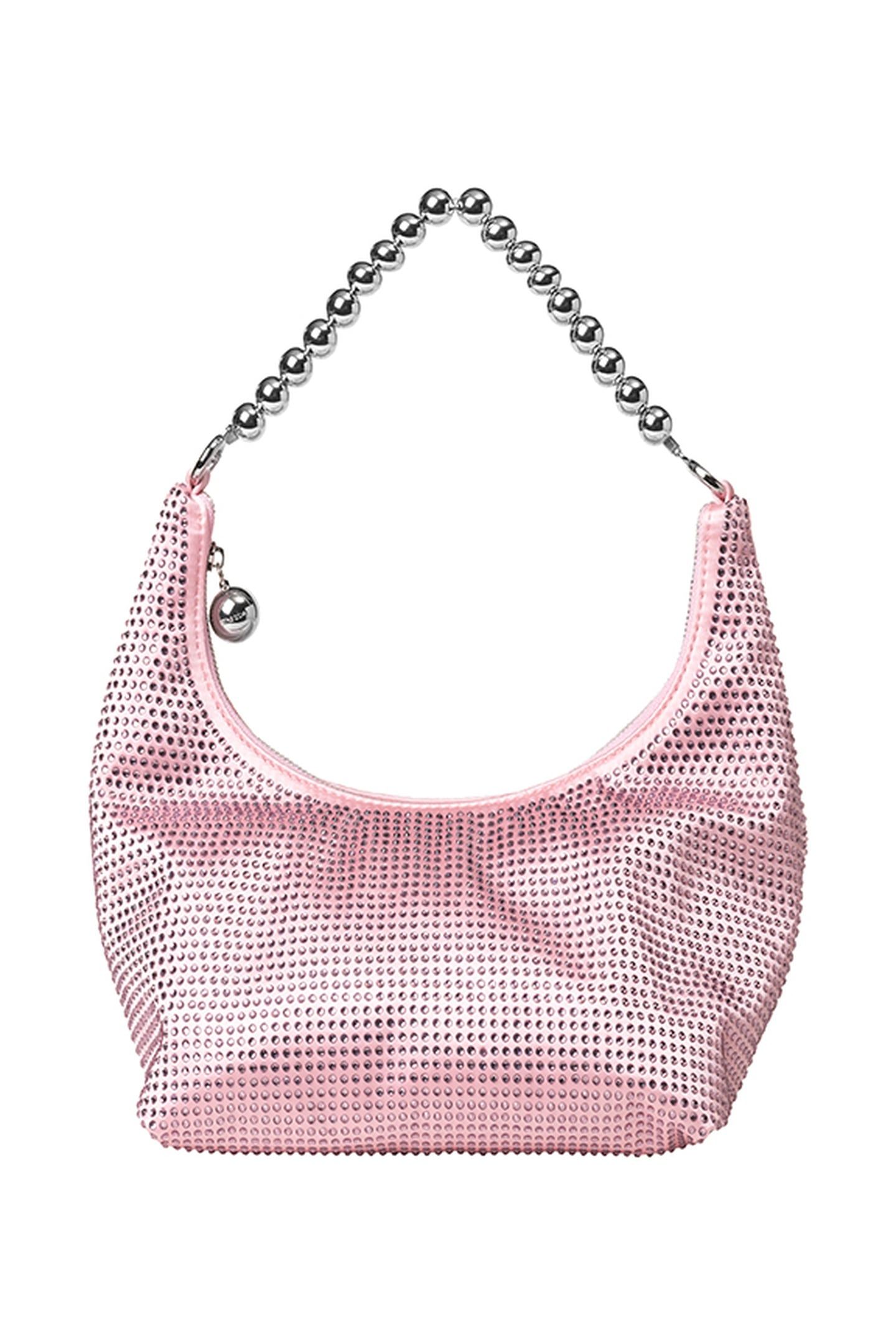 CRYSTALIZED PYRAMID POUCH PINK 2