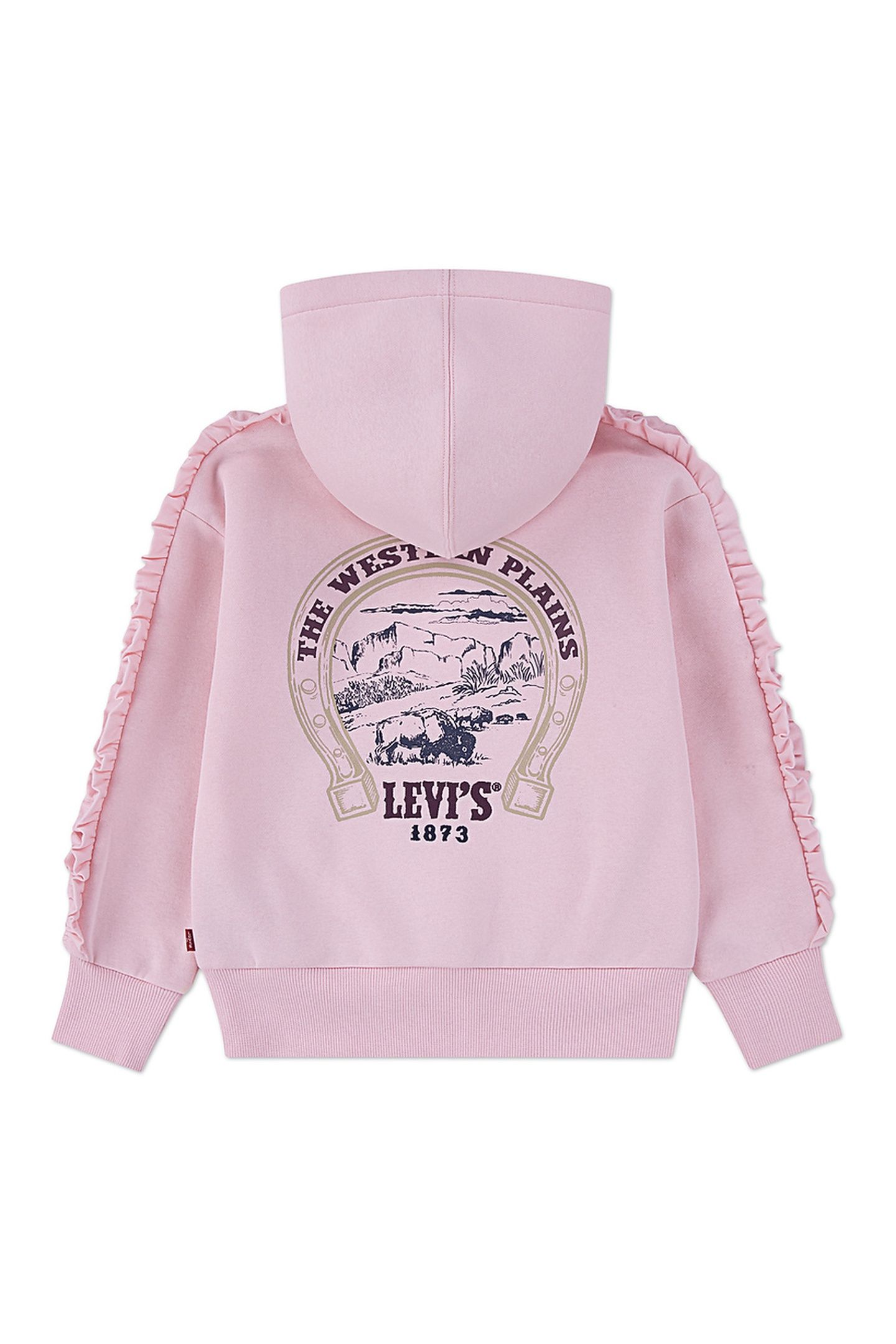 GIRLS PULLOVER HOODIE WITH RUFFLE CRYSTAL ROSE 2