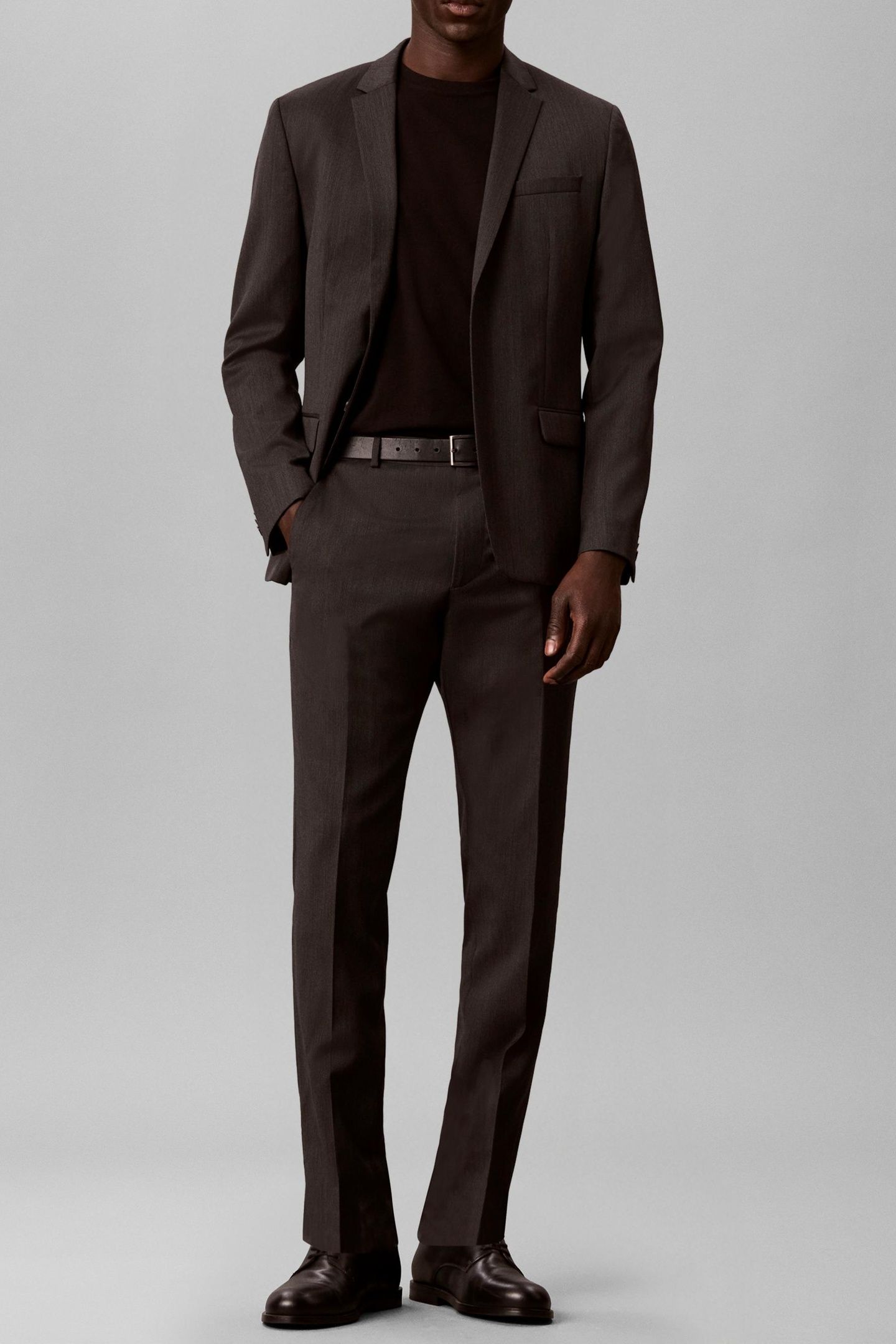 MICRO HERRINGBONE SUIT PANTS VOLCANIC ASH 3