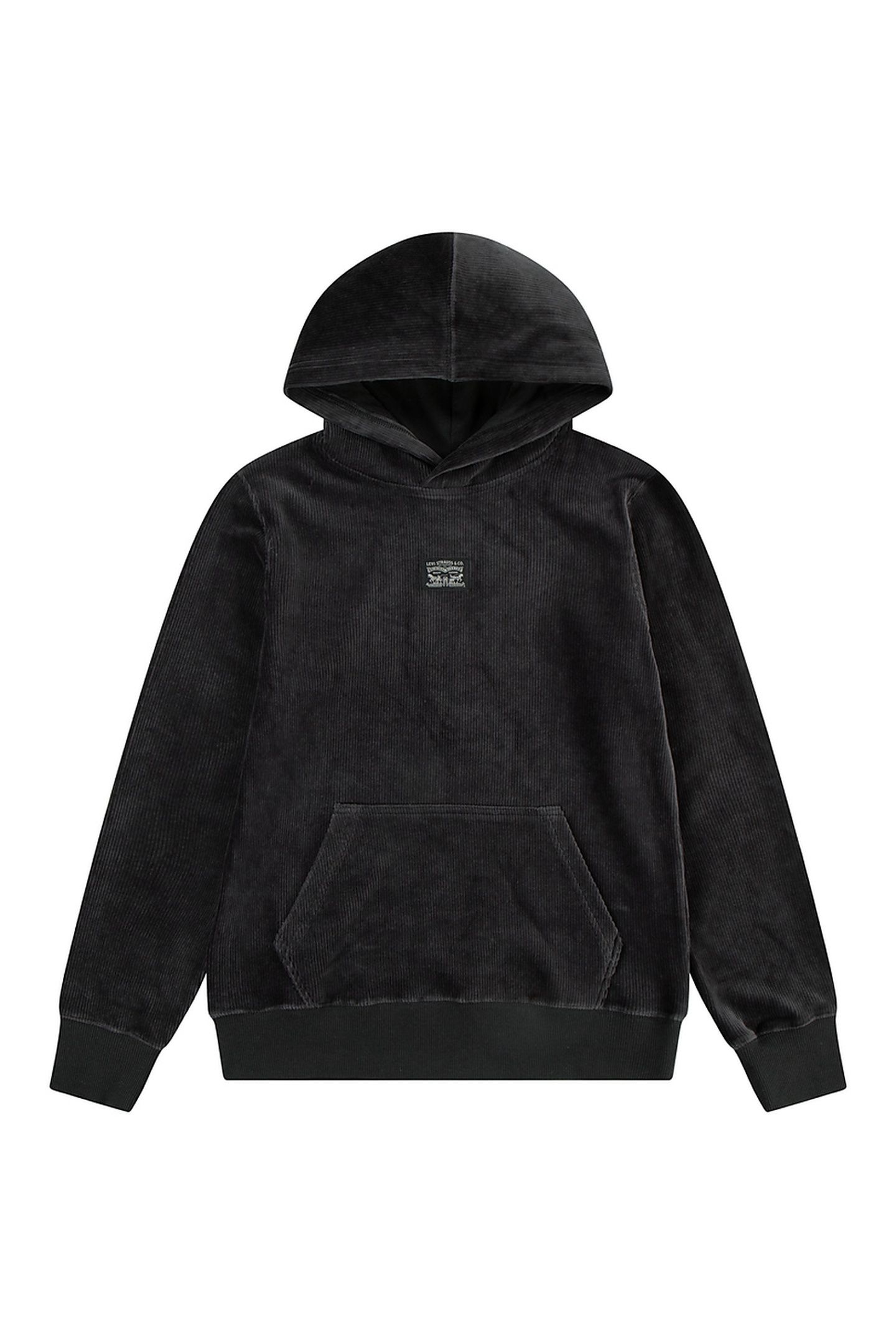 BOYS KNIT CORDUROY HOODIE PIRATE BLACK 1