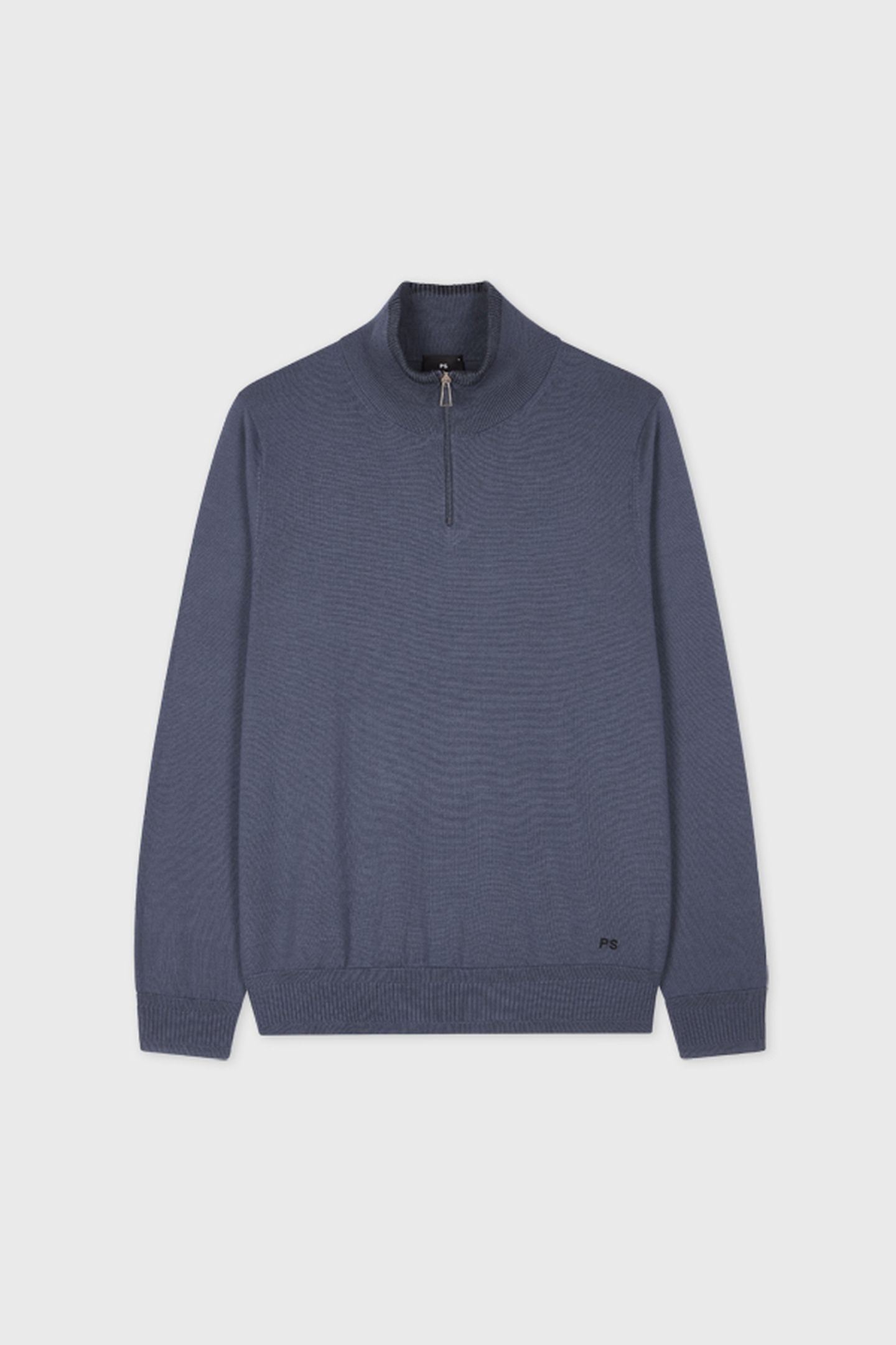 MENS SWEATER ZIP NECK INDIGO 5