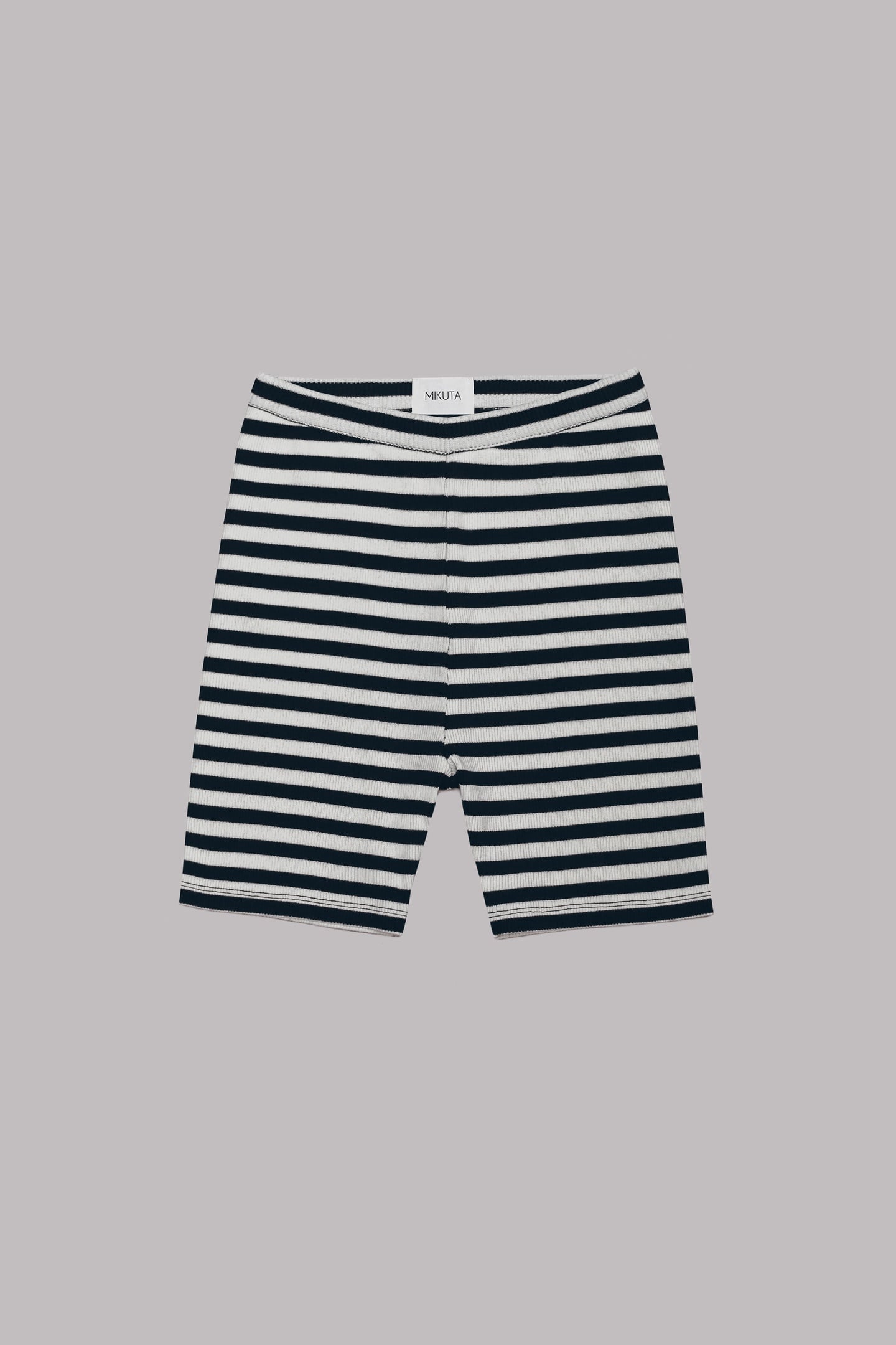 THE STRIPED RIBBED BIKER SHORTS 1