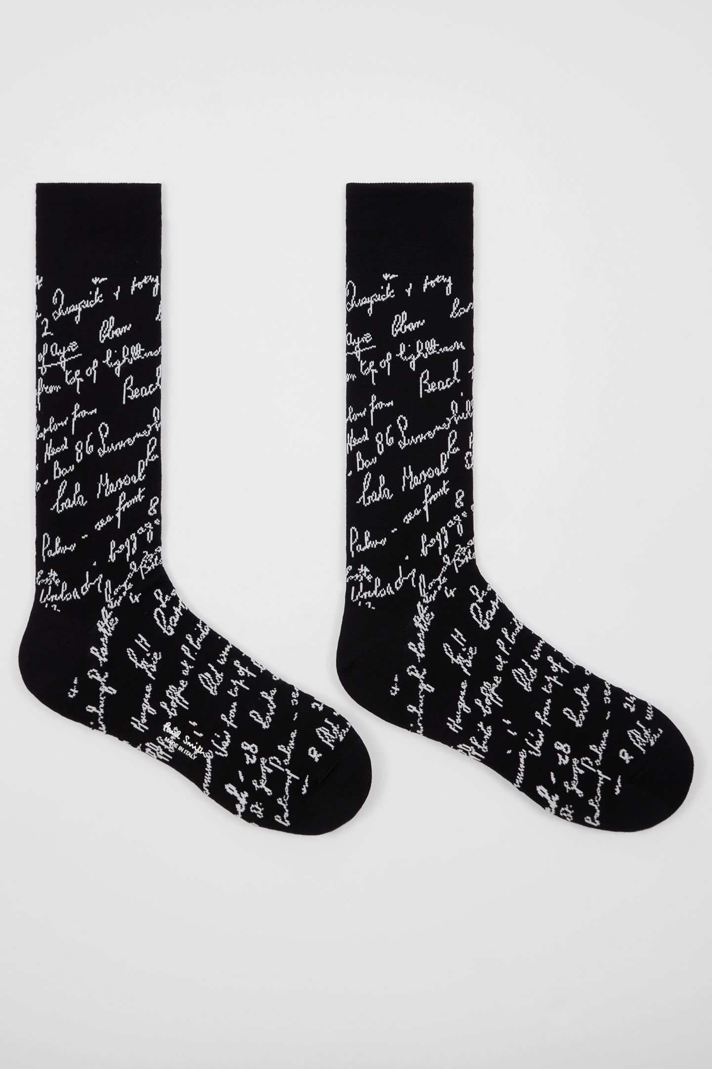 MEN SOCK HANDWRITING BLACK 4