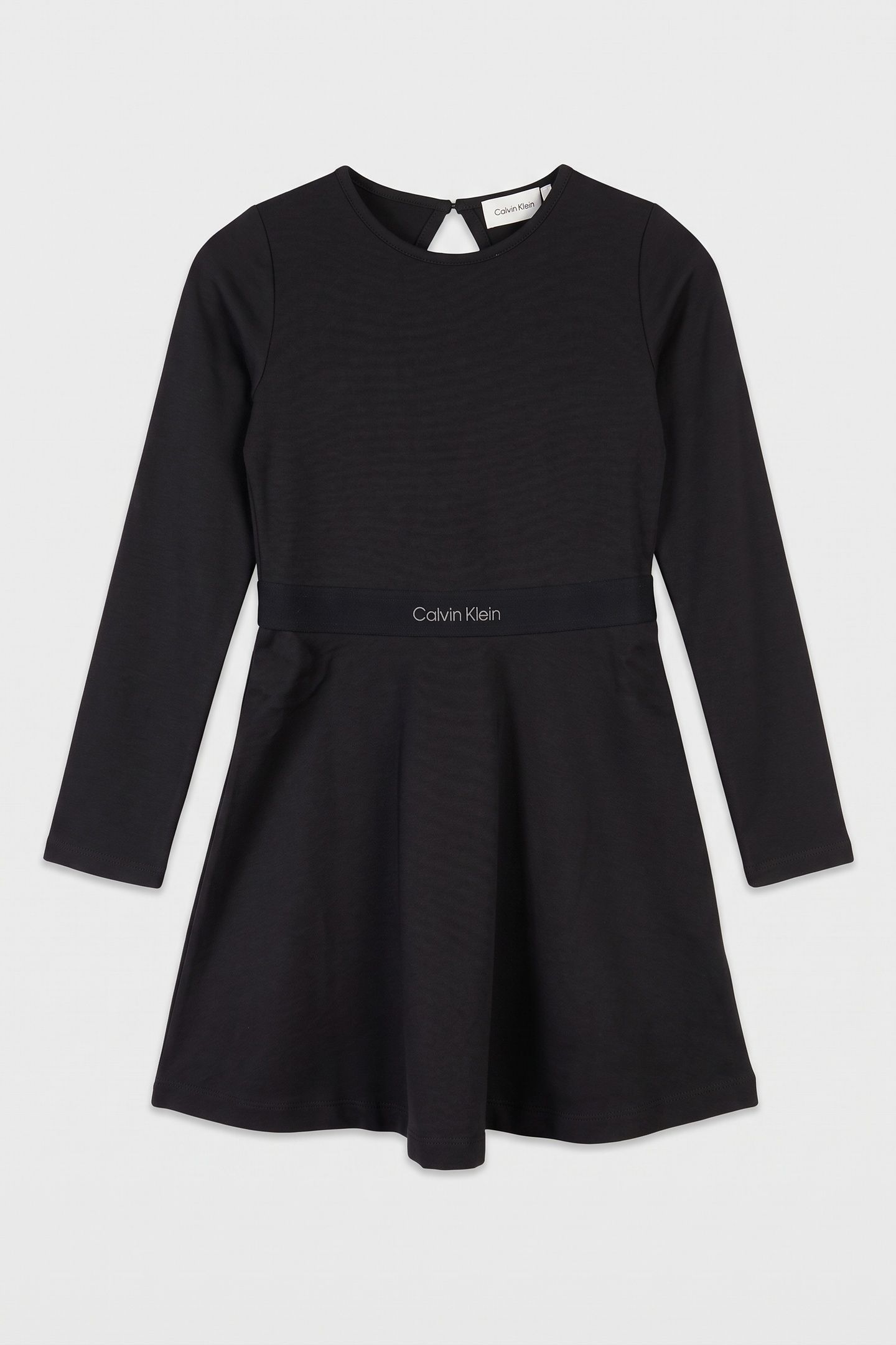 GIRLS PUNTO LOGO DRESS LS BLACK 1