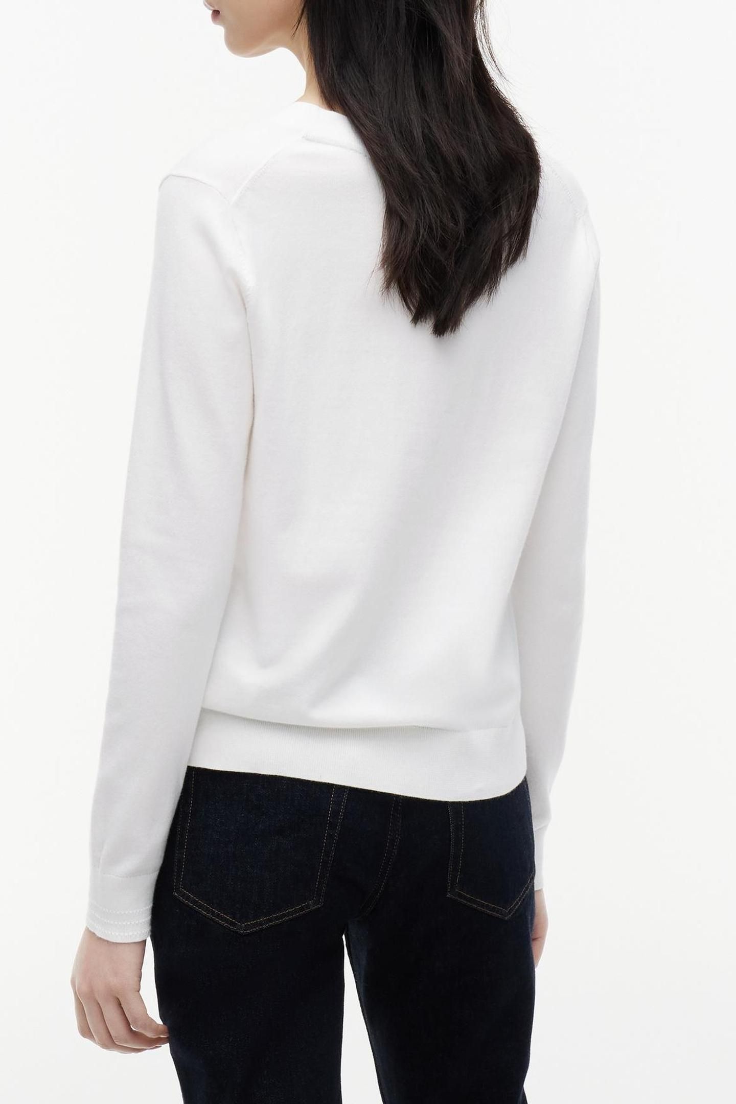 CO JERSEY STITCH V-NECK ECRU 6
