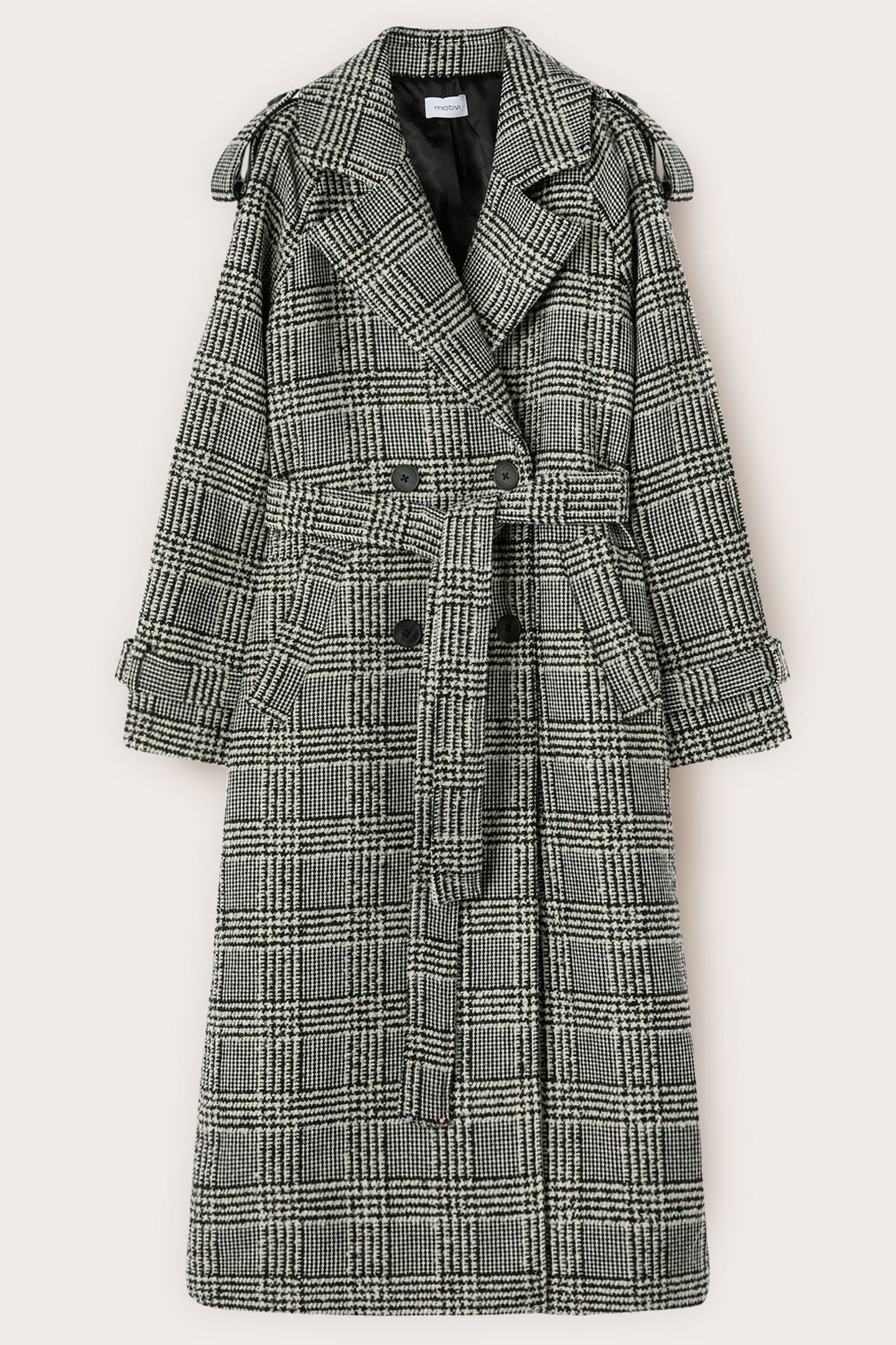 MIXED WOOL COAT IN CHECK PATTERN GREY 4