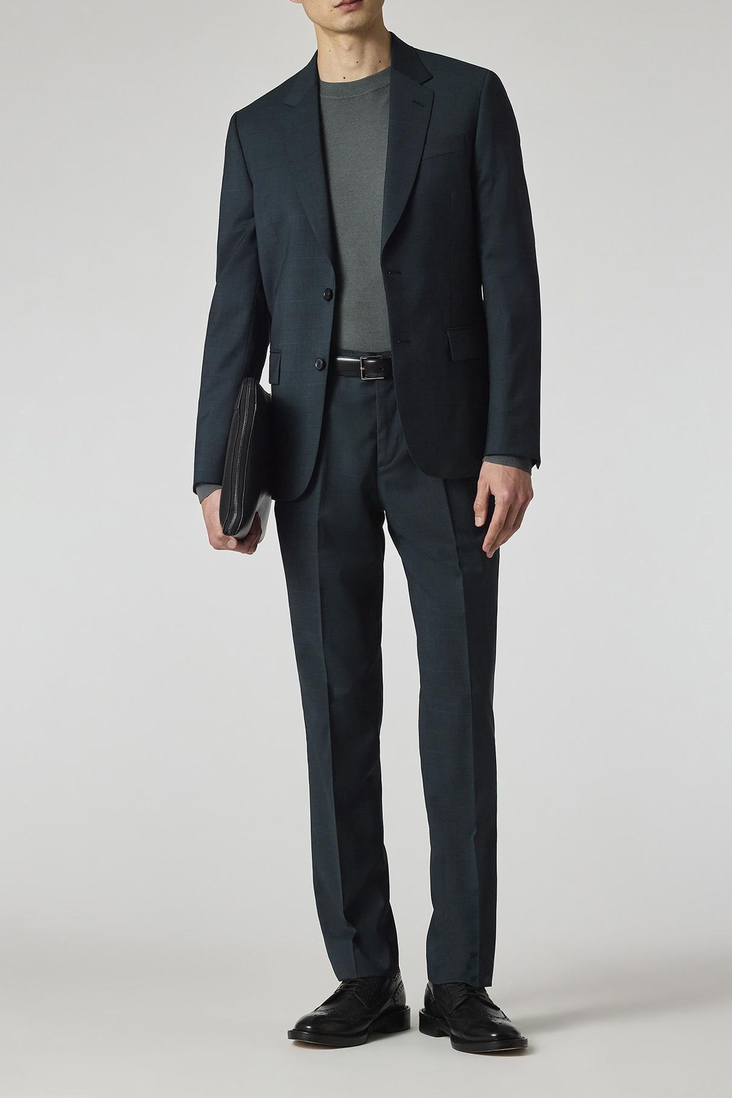 MENS TAILORED FIT 2BTN SUIT PETROL GREEN 2