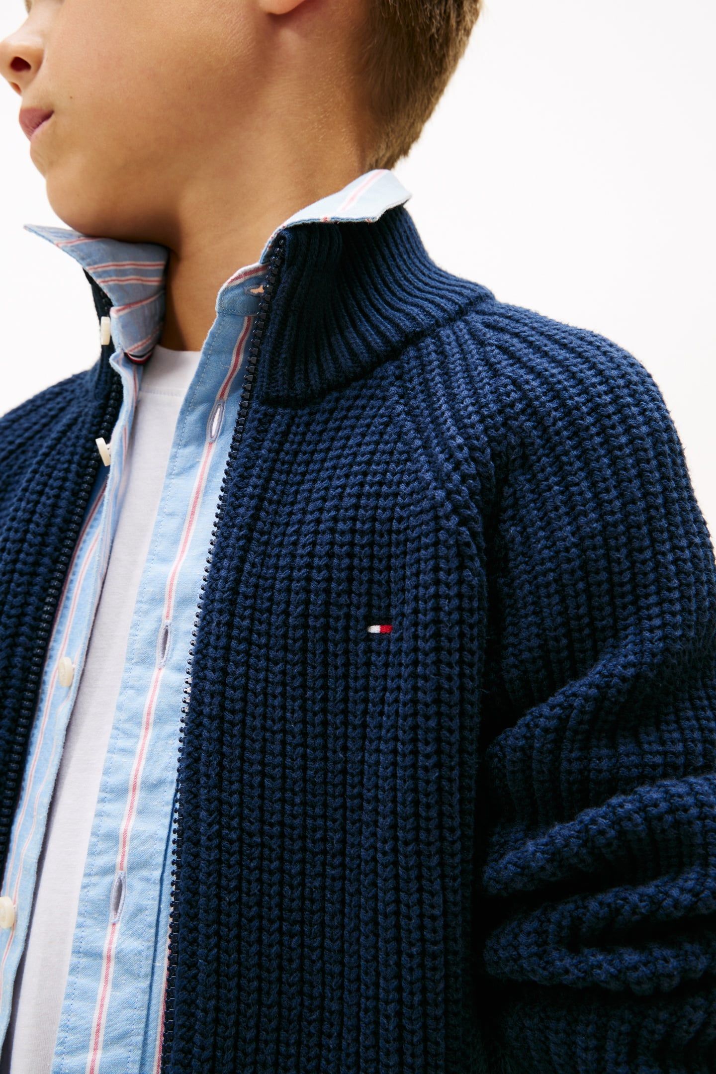 BOYS HALF CARDIGAN FULL ZIP DARK NIGHT NAVY 4