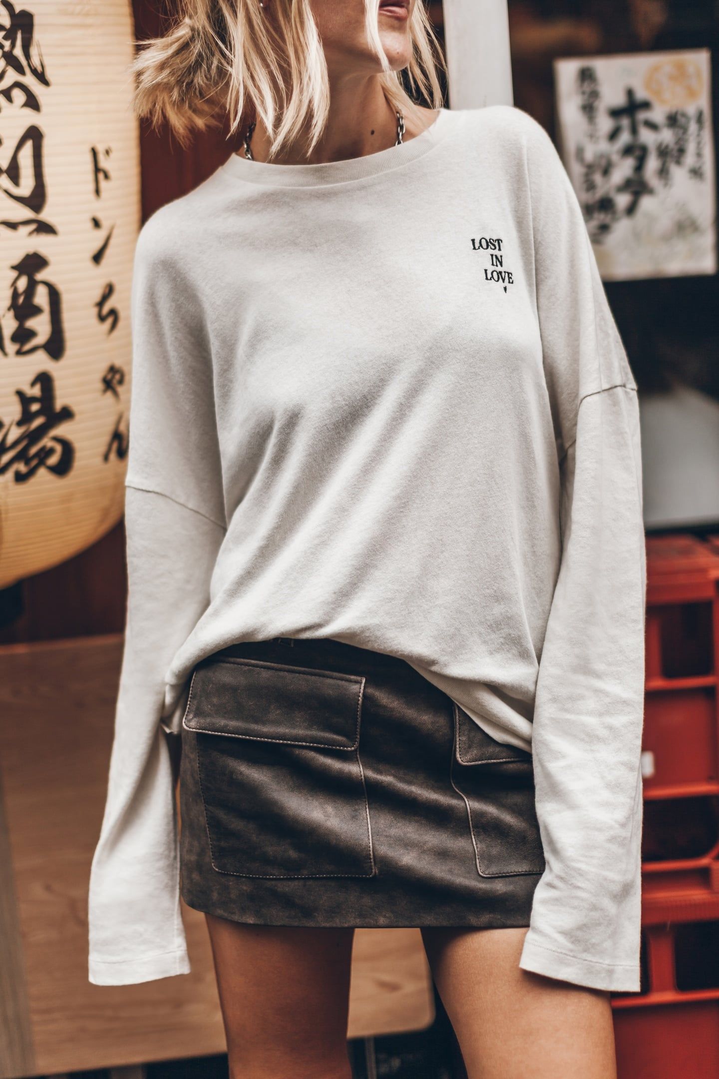 THE WHITE LOST IN LOVE DRY COTTON LOOSE LONGSLEEVE 2
