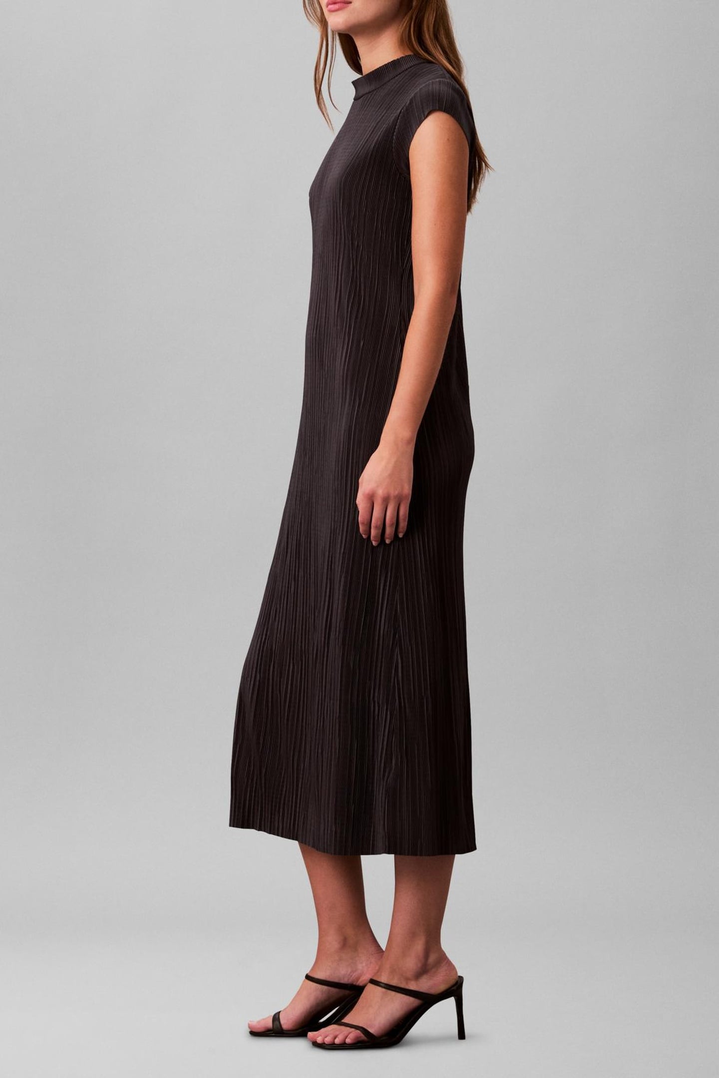 PLISSE MAXI DRESS EBONY 3