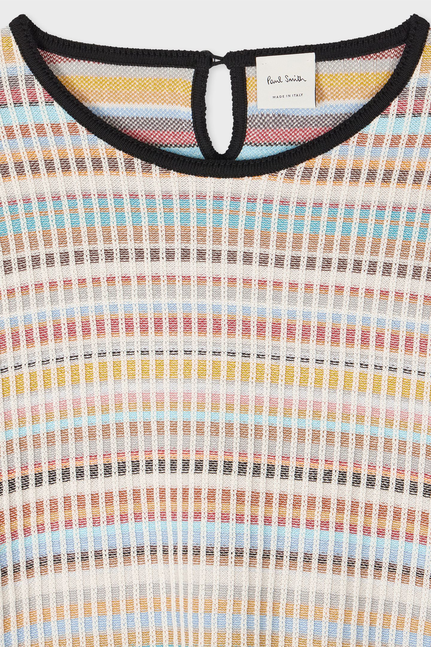 WOMENS KNITTED SS TOP CREW NECK MULTI COLOURED 7
