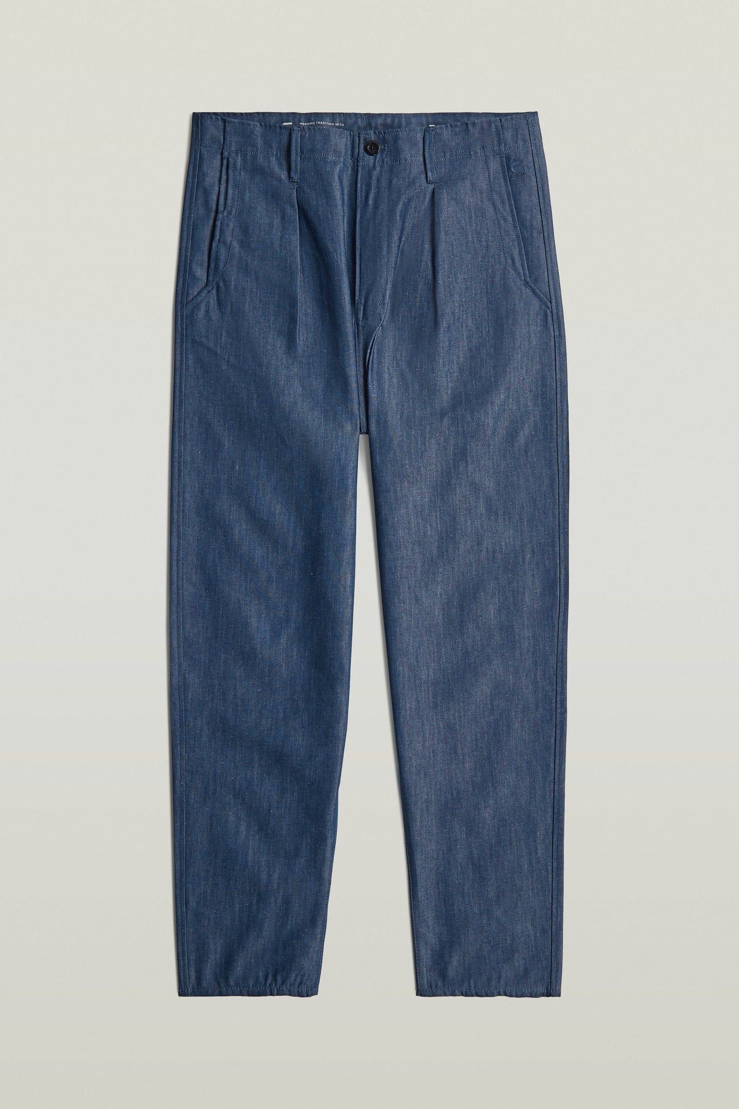 PLEATED CHINO RELAXED TAPERED BLUE 4