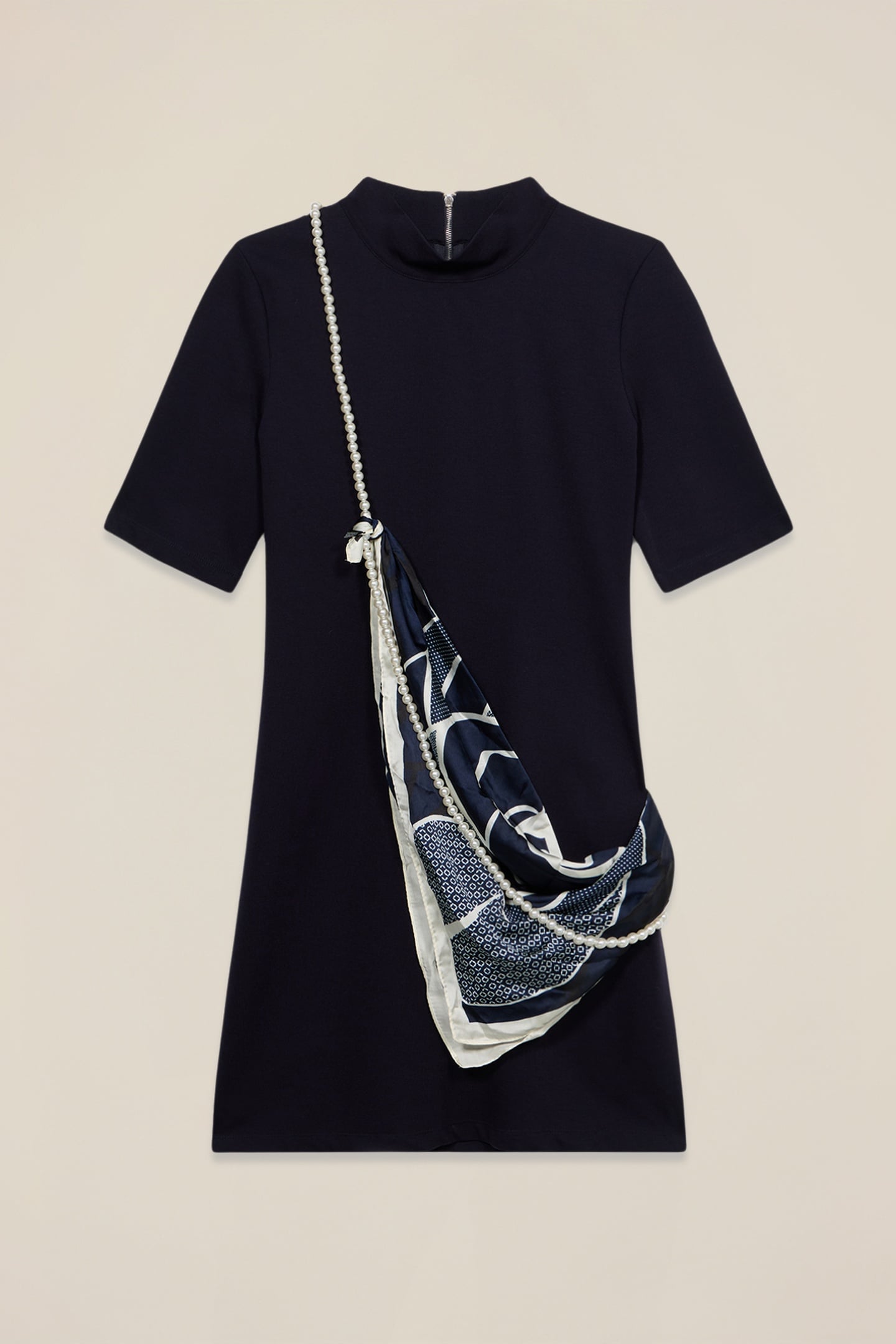 SHEATH DRESS WITH SCARF DETAIL BLUE 4