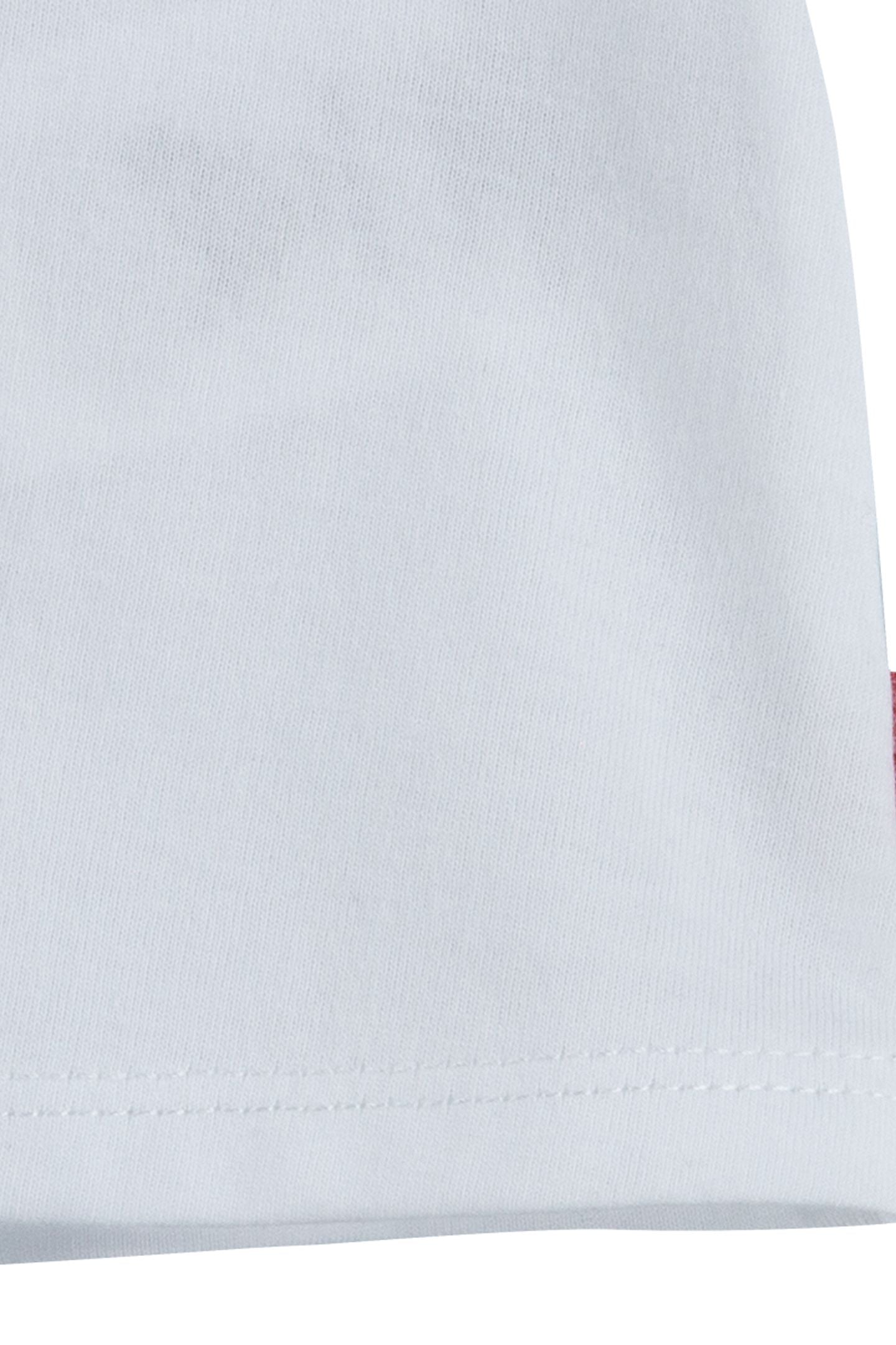 GIRLS SS BATWING A LINE TEE RED/WHITE 4